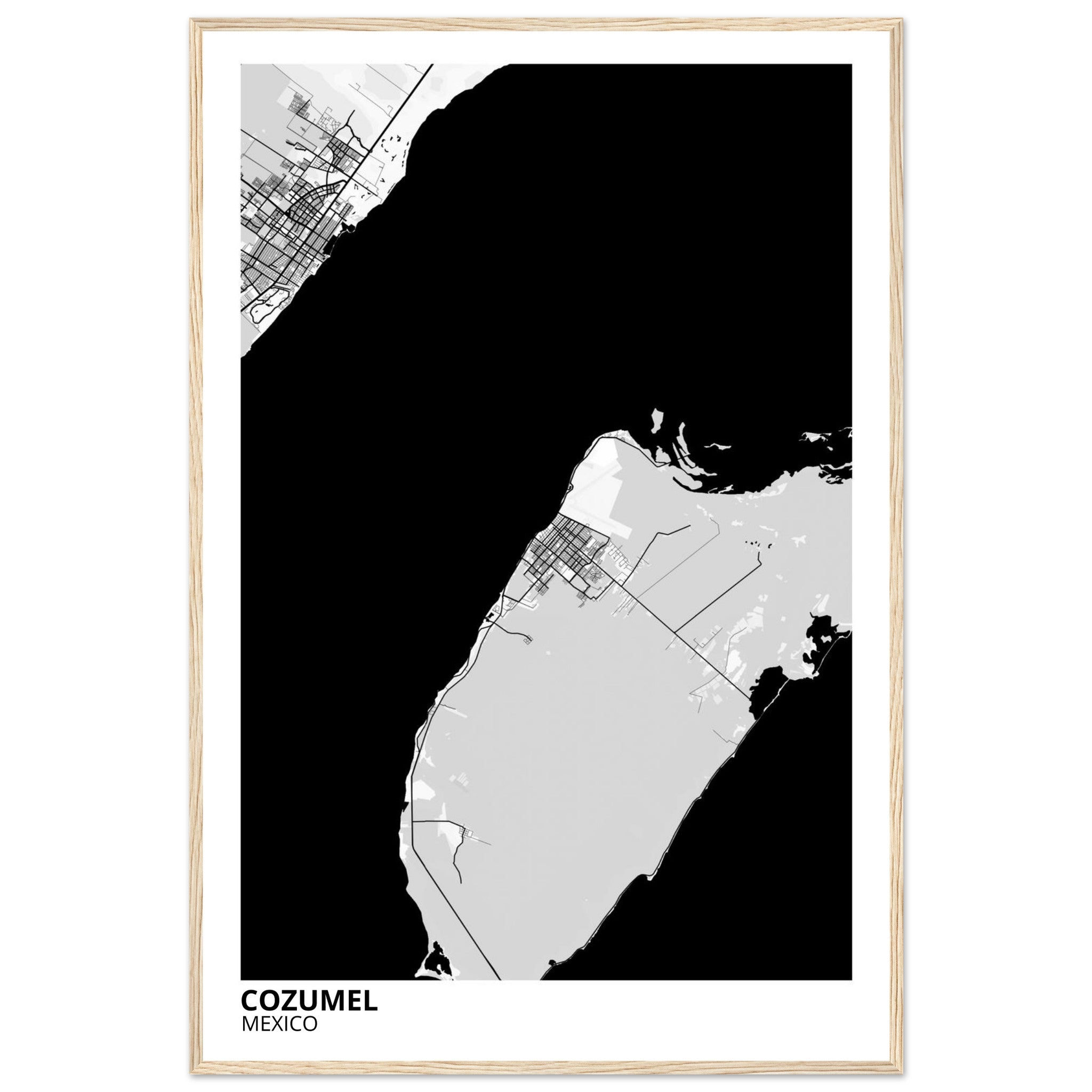 Cozumel Mexico City Map Poster | Custom Map Art Print - Ink And Atlas