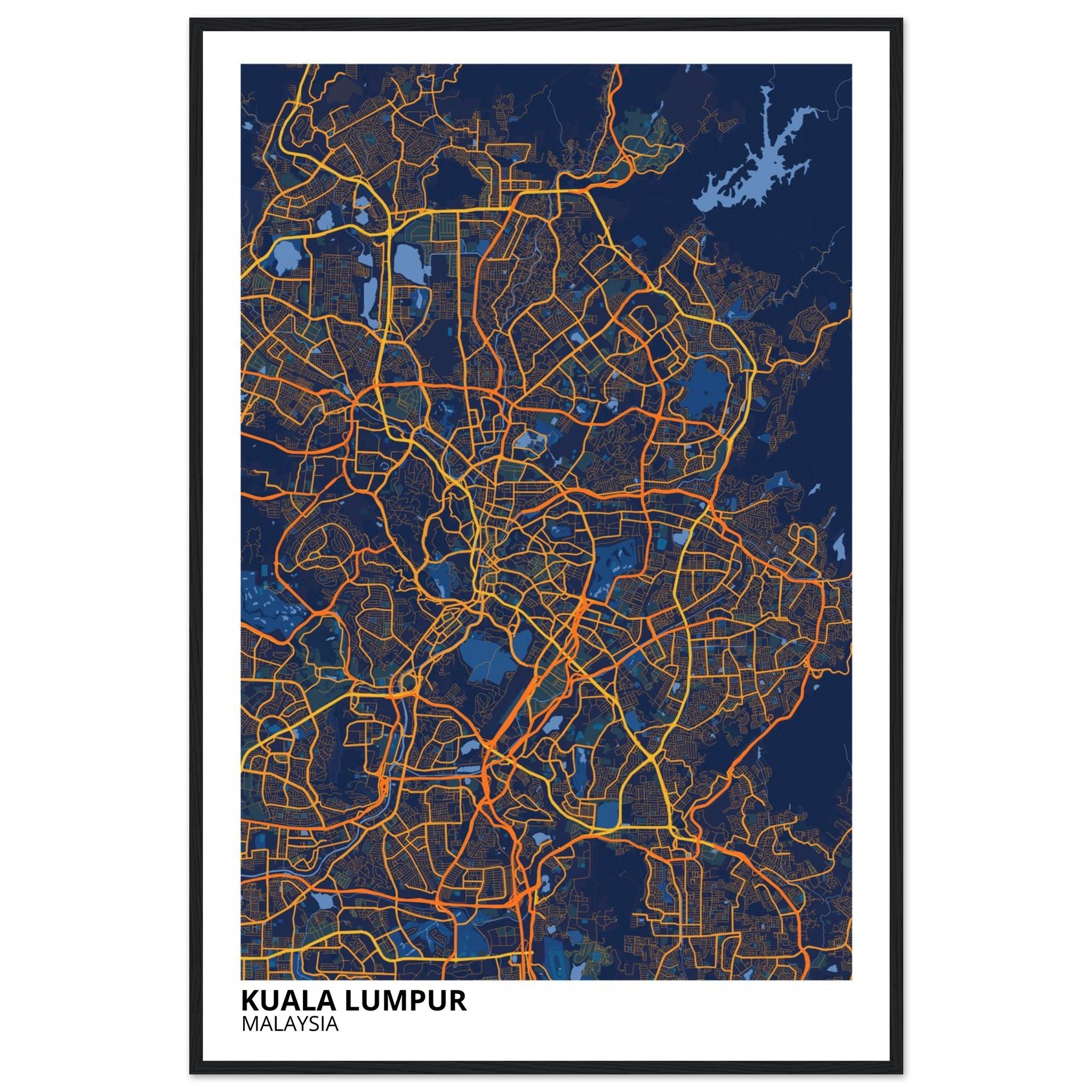 Kuala Lumpur Malaysia City Map Poster | Custom Map Art Print - Ink And Atlas