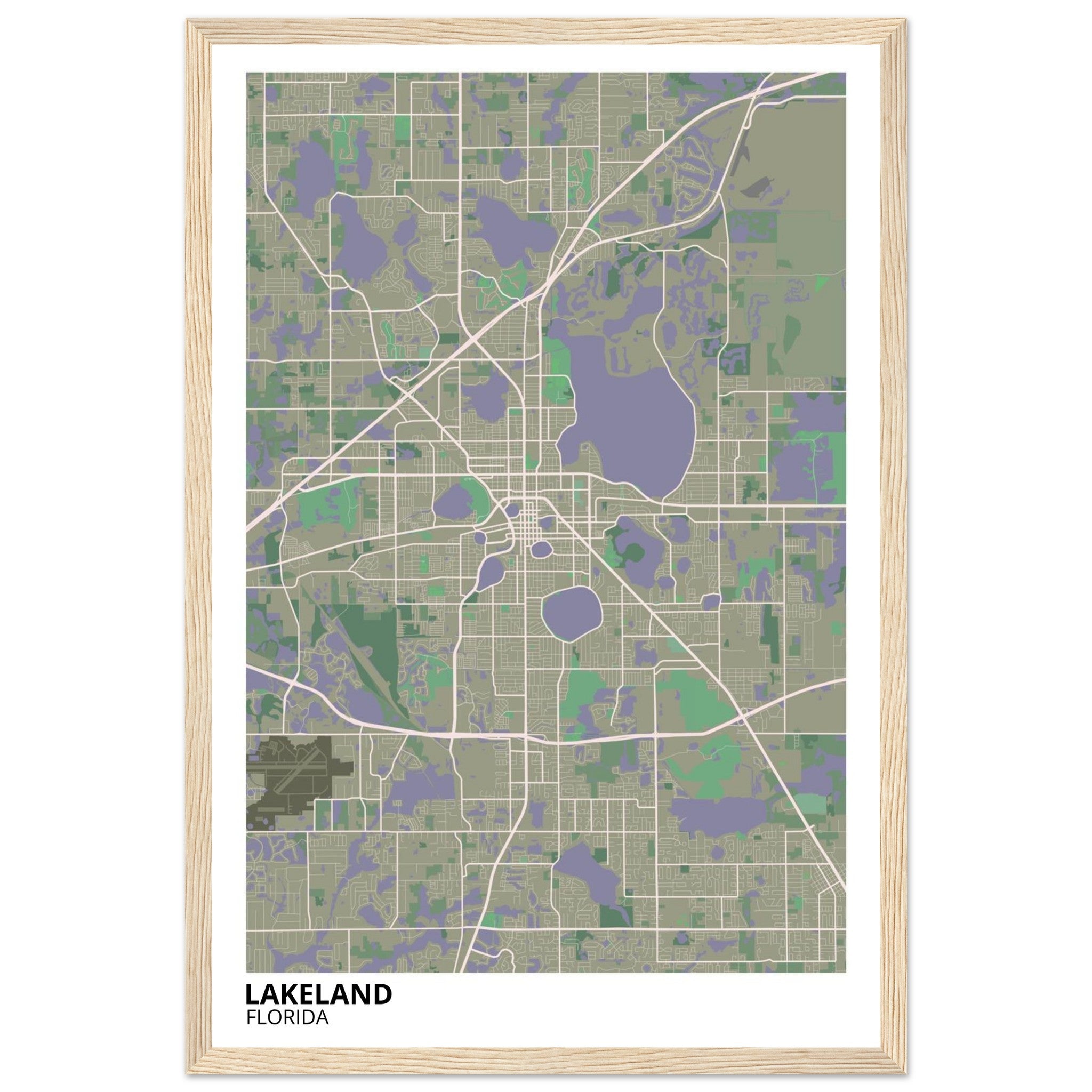 Lakeland Florida City Map Poster | Custom Map Art Print - Ink And Atlas