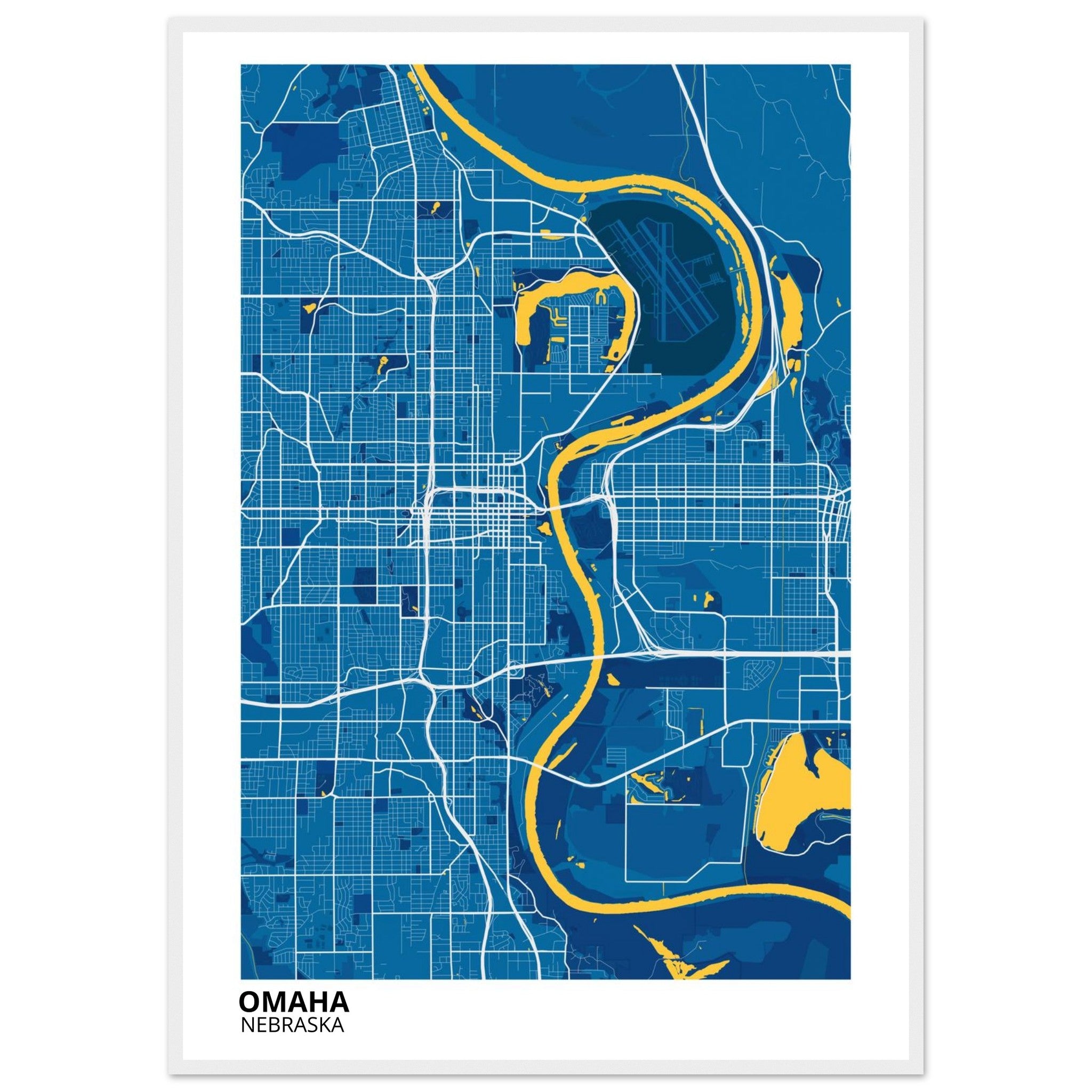 omaha map poster print