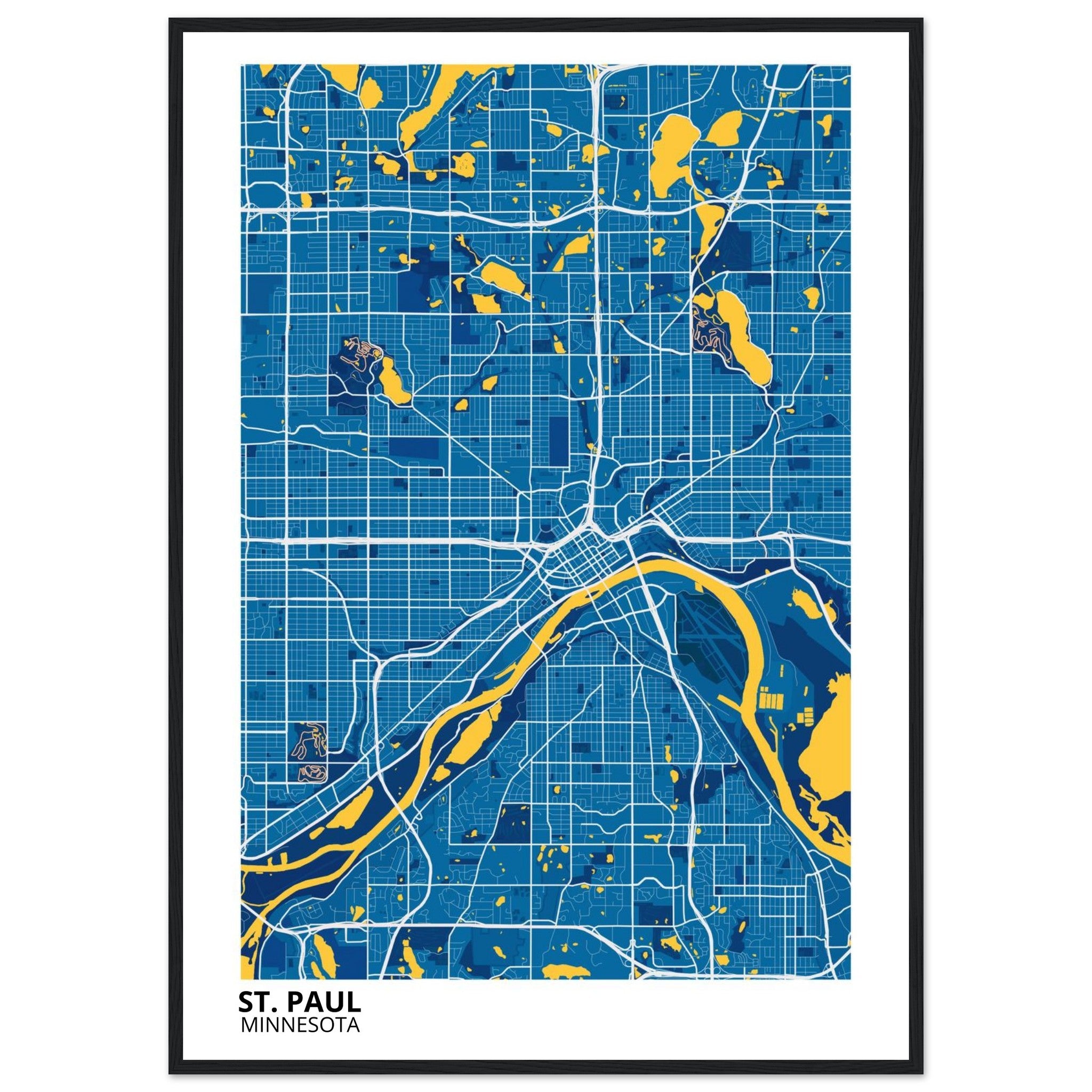 st paul map poster print