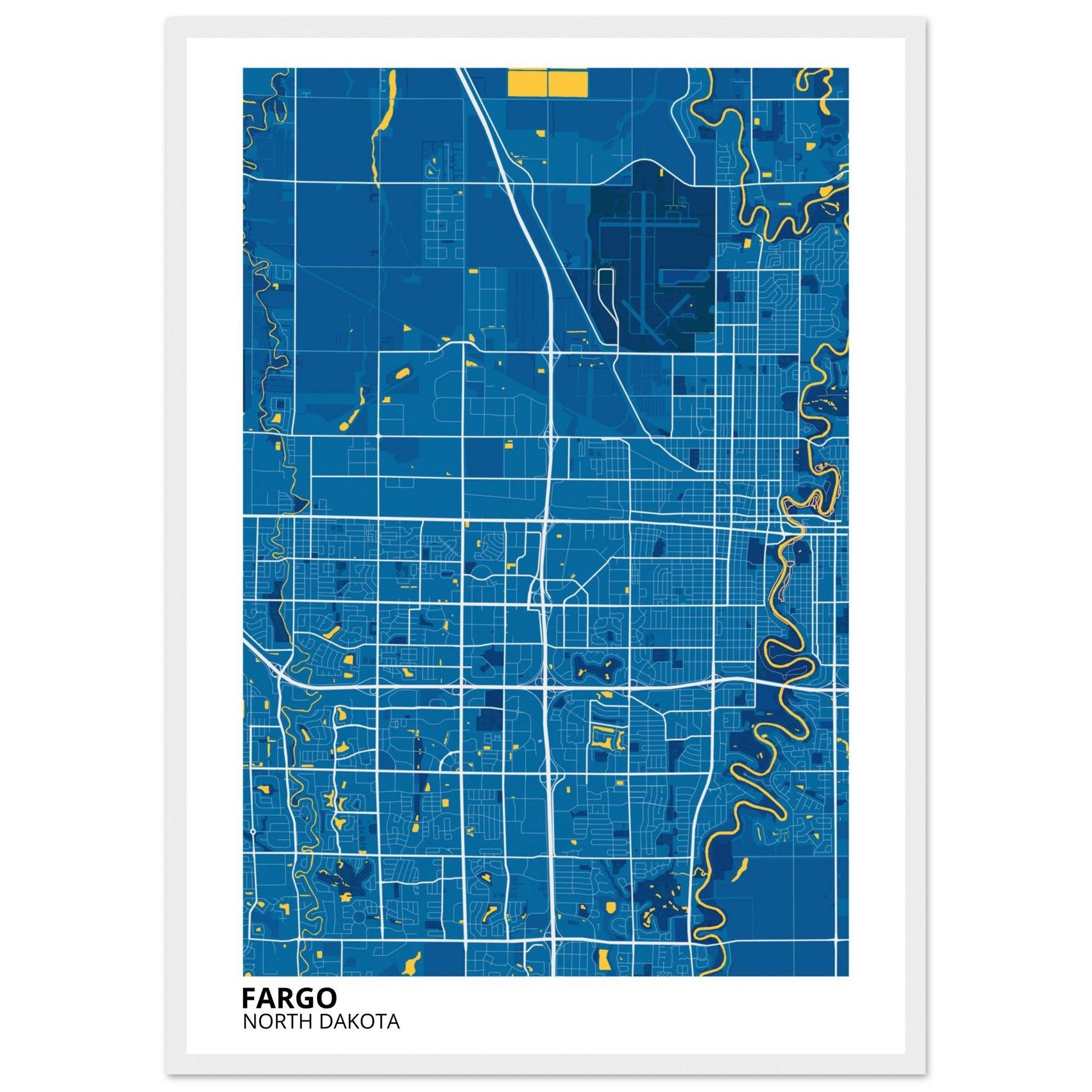 Fargo North Dakota City Map Poster | Custom Map Art Print - Ink And Atlas