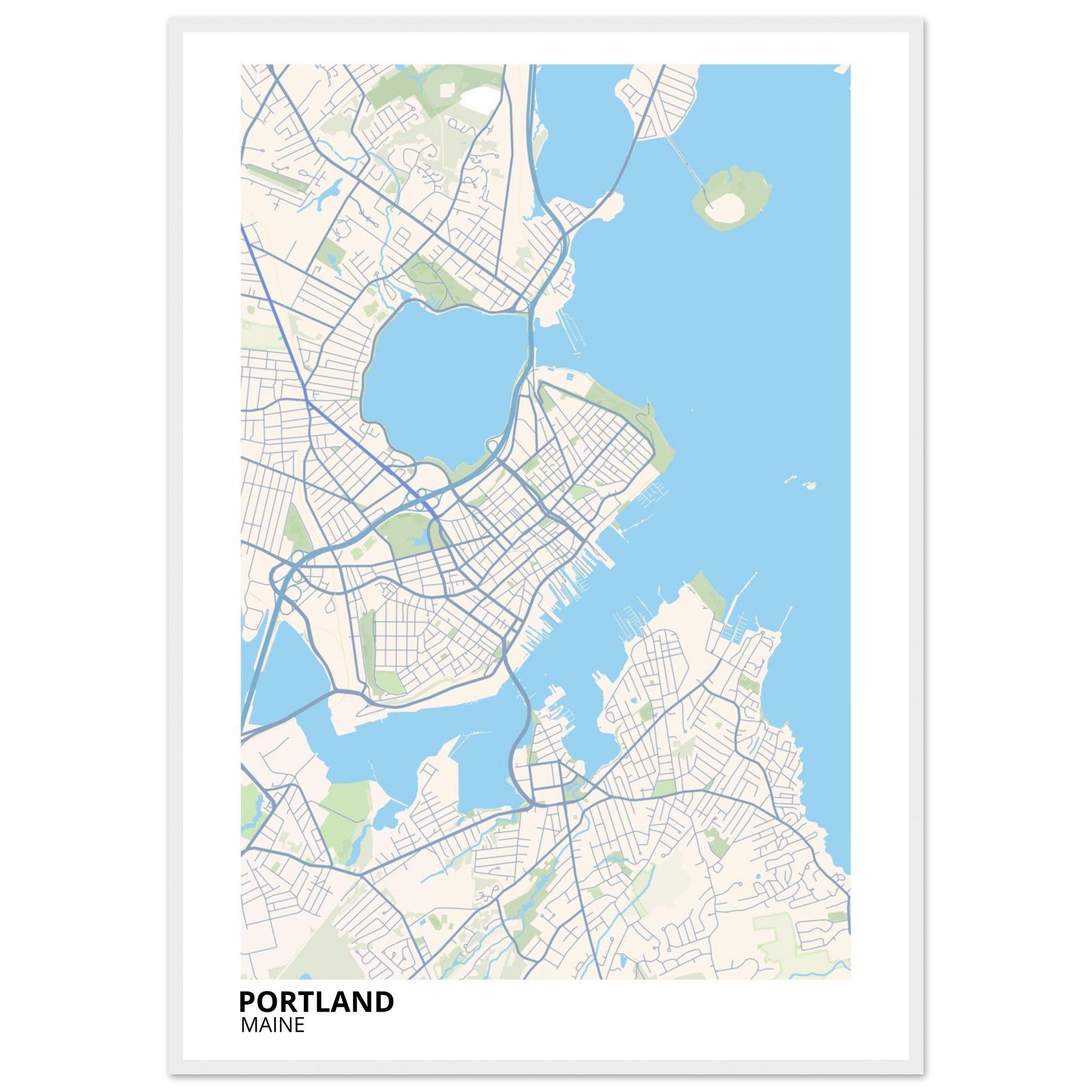 Portland Maine City Map Poster | Custom Map Art Print - Ink And Atlas