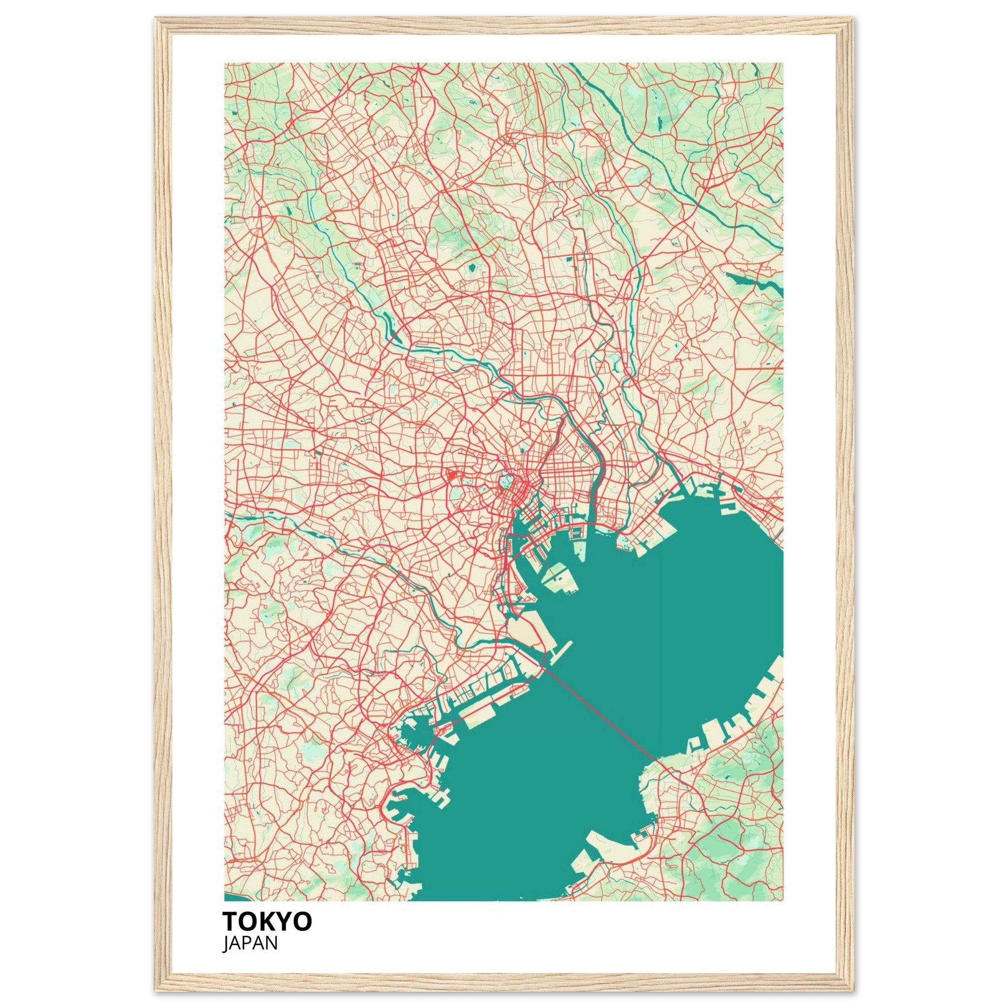 tokyo japan map poster print