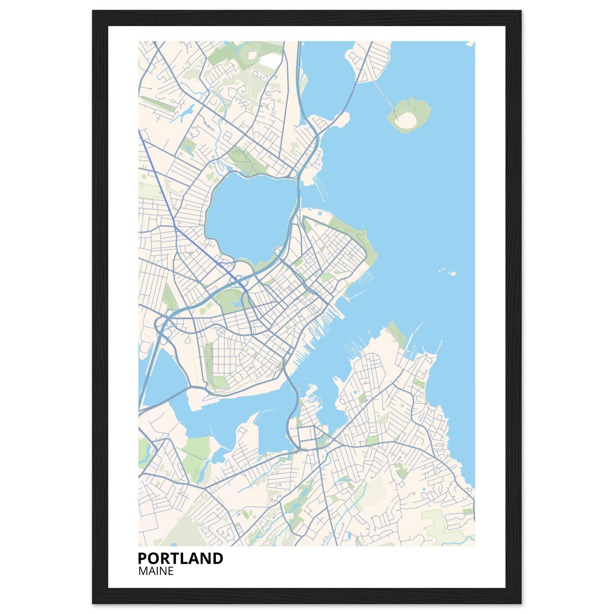 Portland Maine City Map Poster | Custom Map Art Print - Ink And Atlas