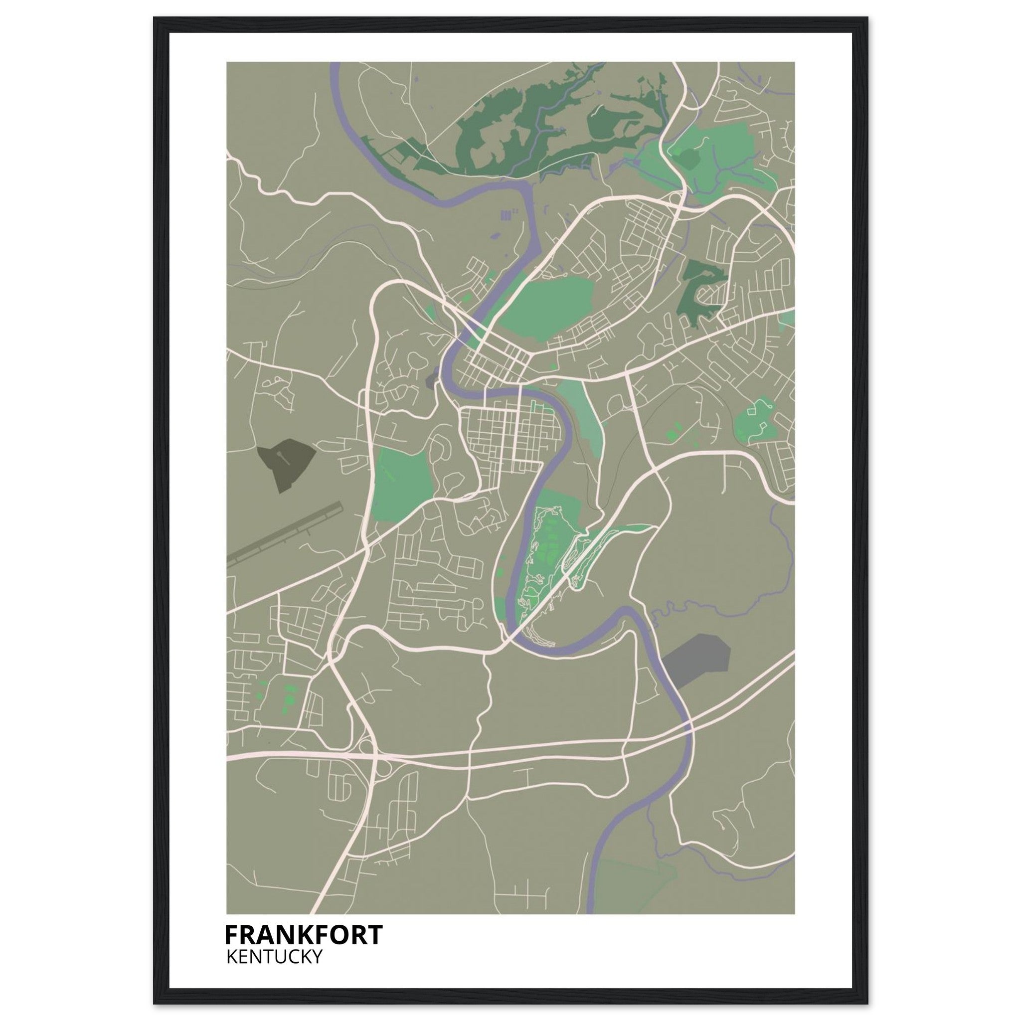 frankfort map poster print