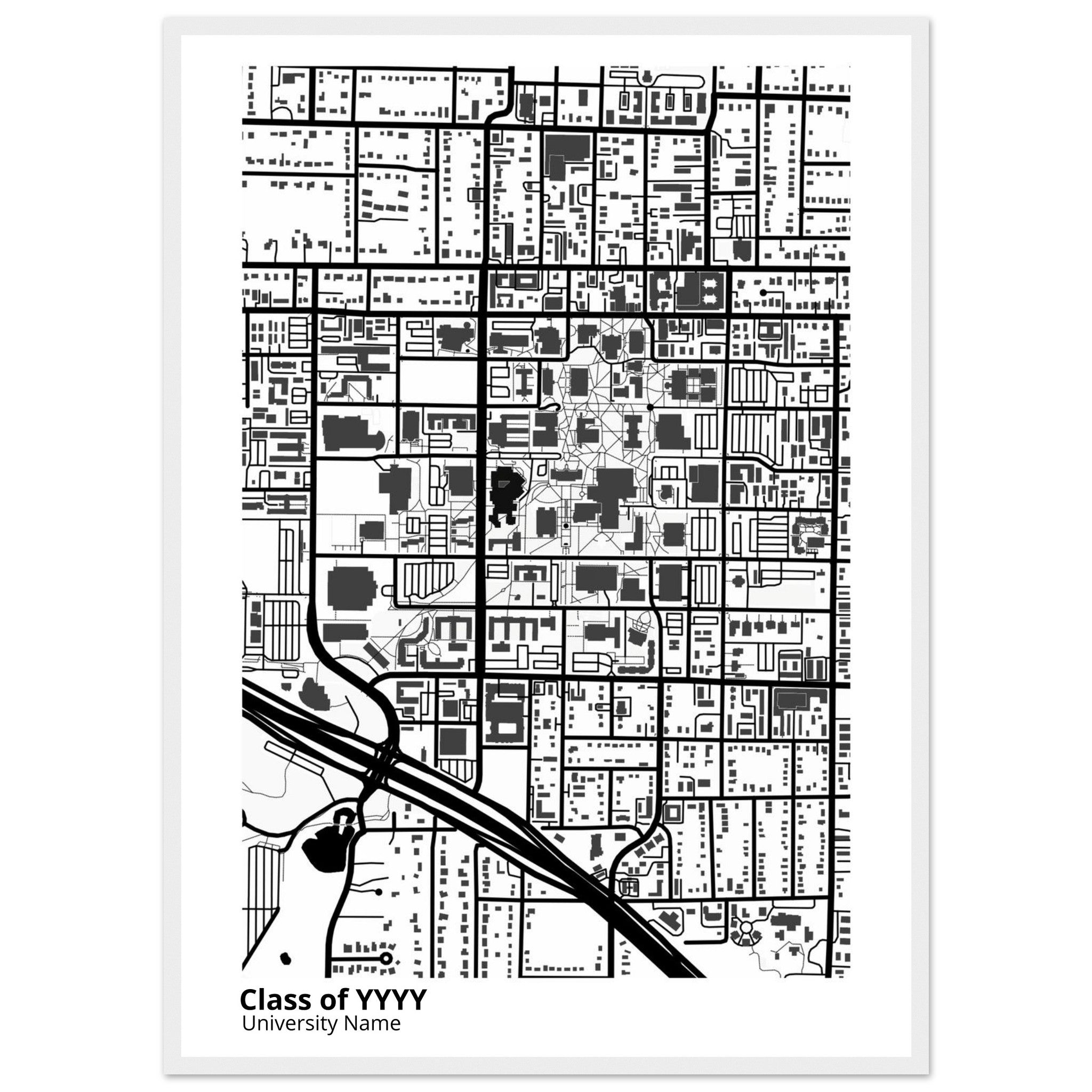 custom modern campus map print