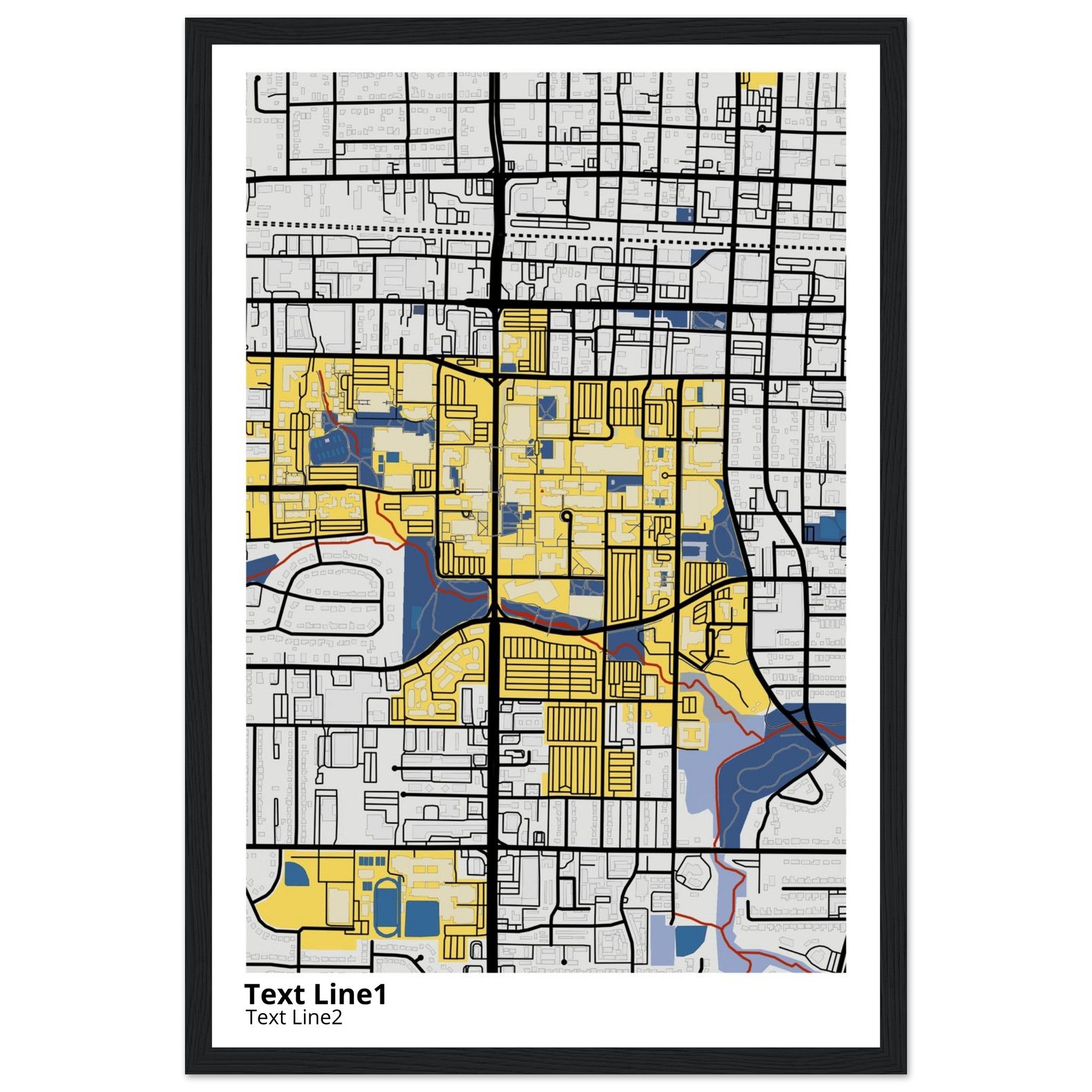 The University of Texas Arlington Campus Map Poster | Graduation Gift - Ink And Atlas