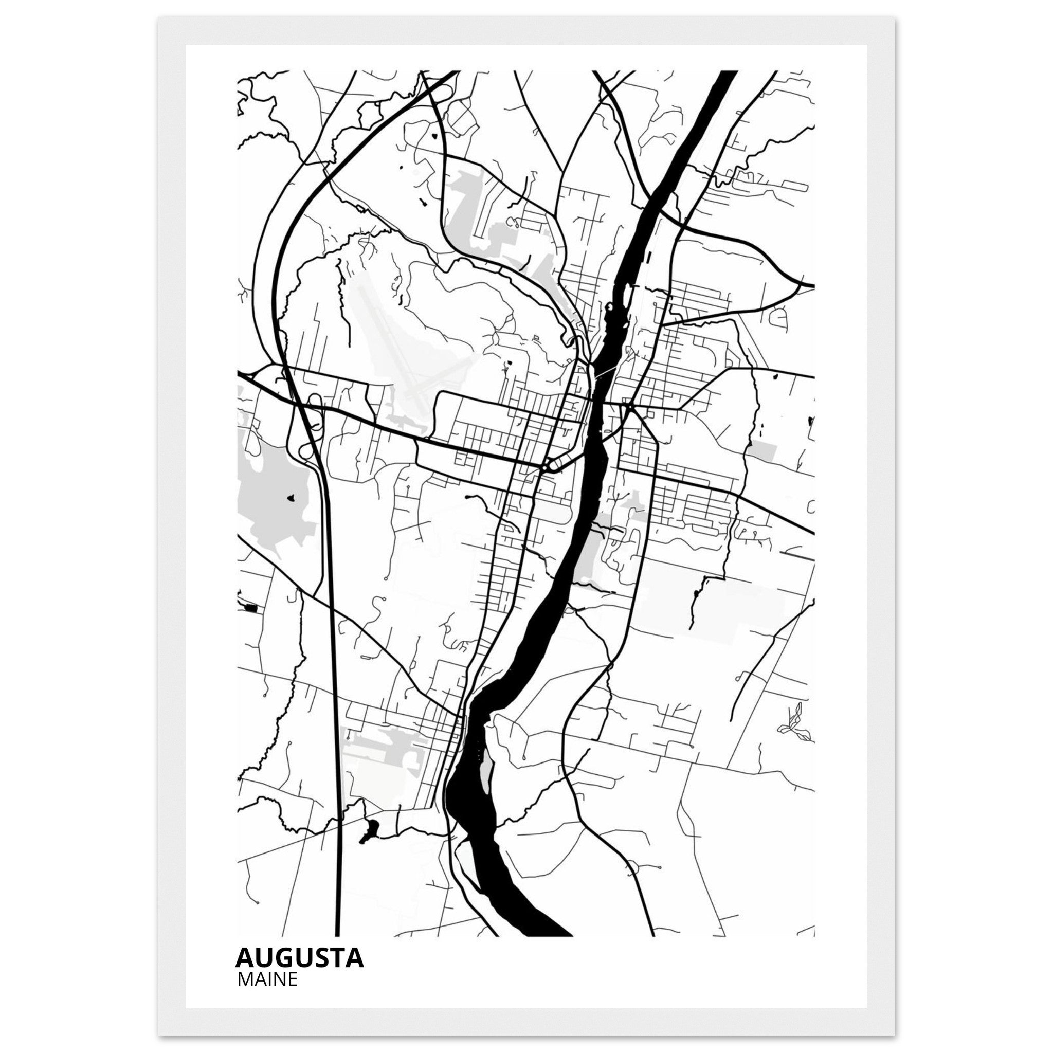 augusta map poster print