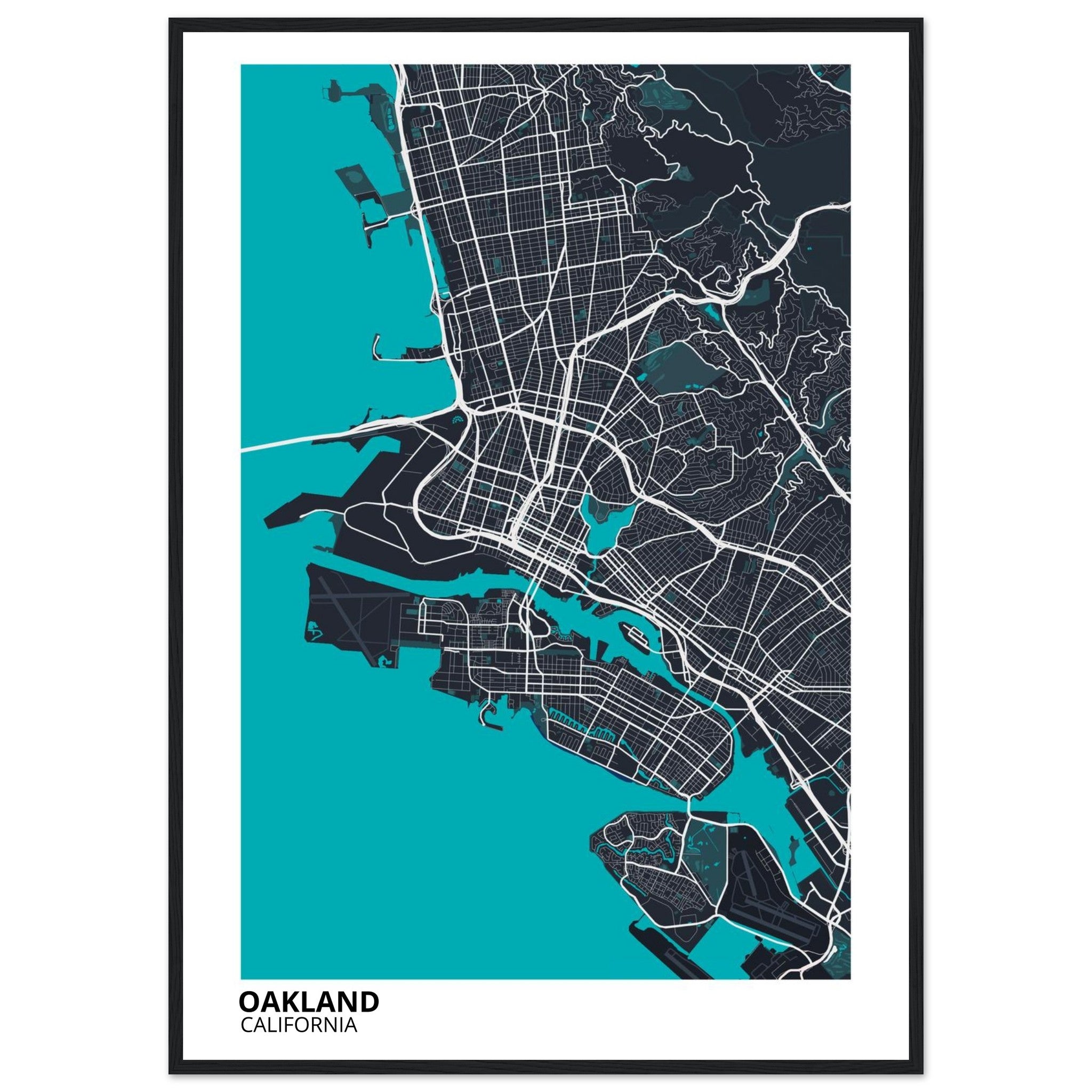 oakland map poster print