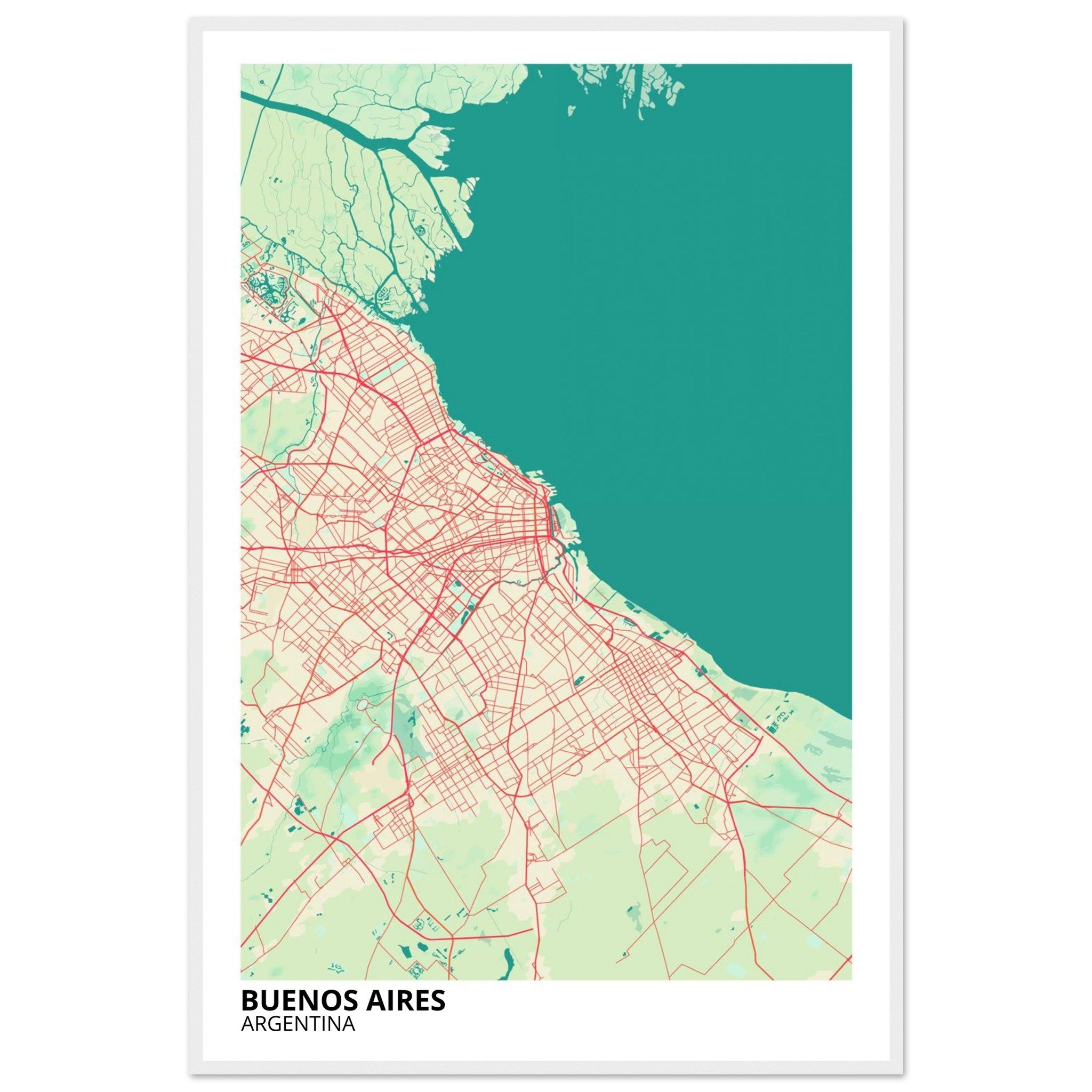 buenos aires argentina map poster print