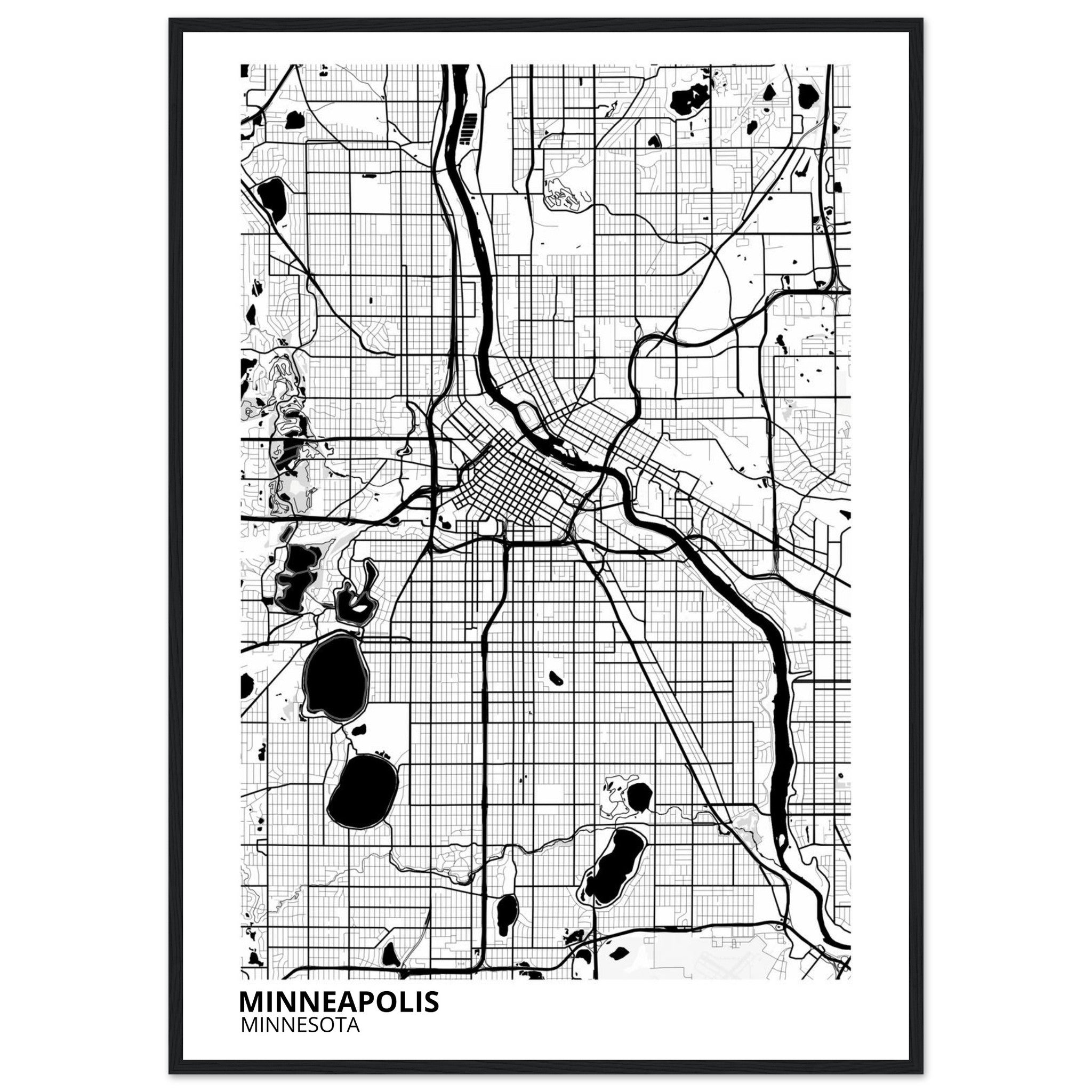 minneapolis map poster print