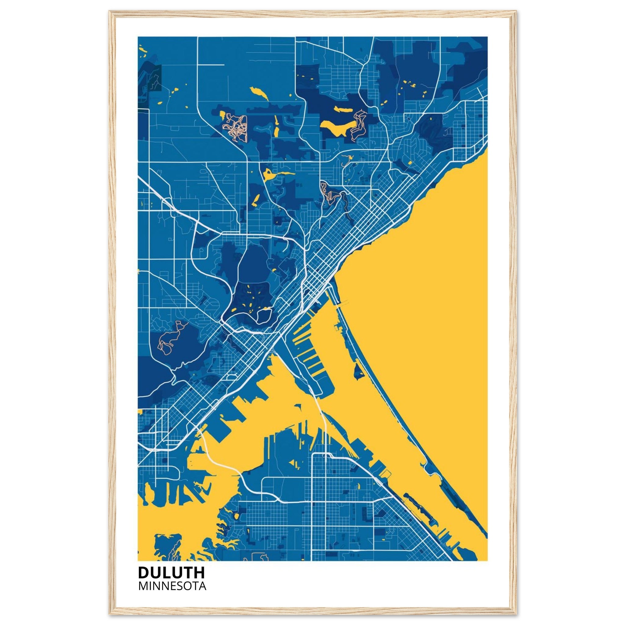 Duluth Minnesota City Map Poster | Custom Map Art Print - Ink And Atlas