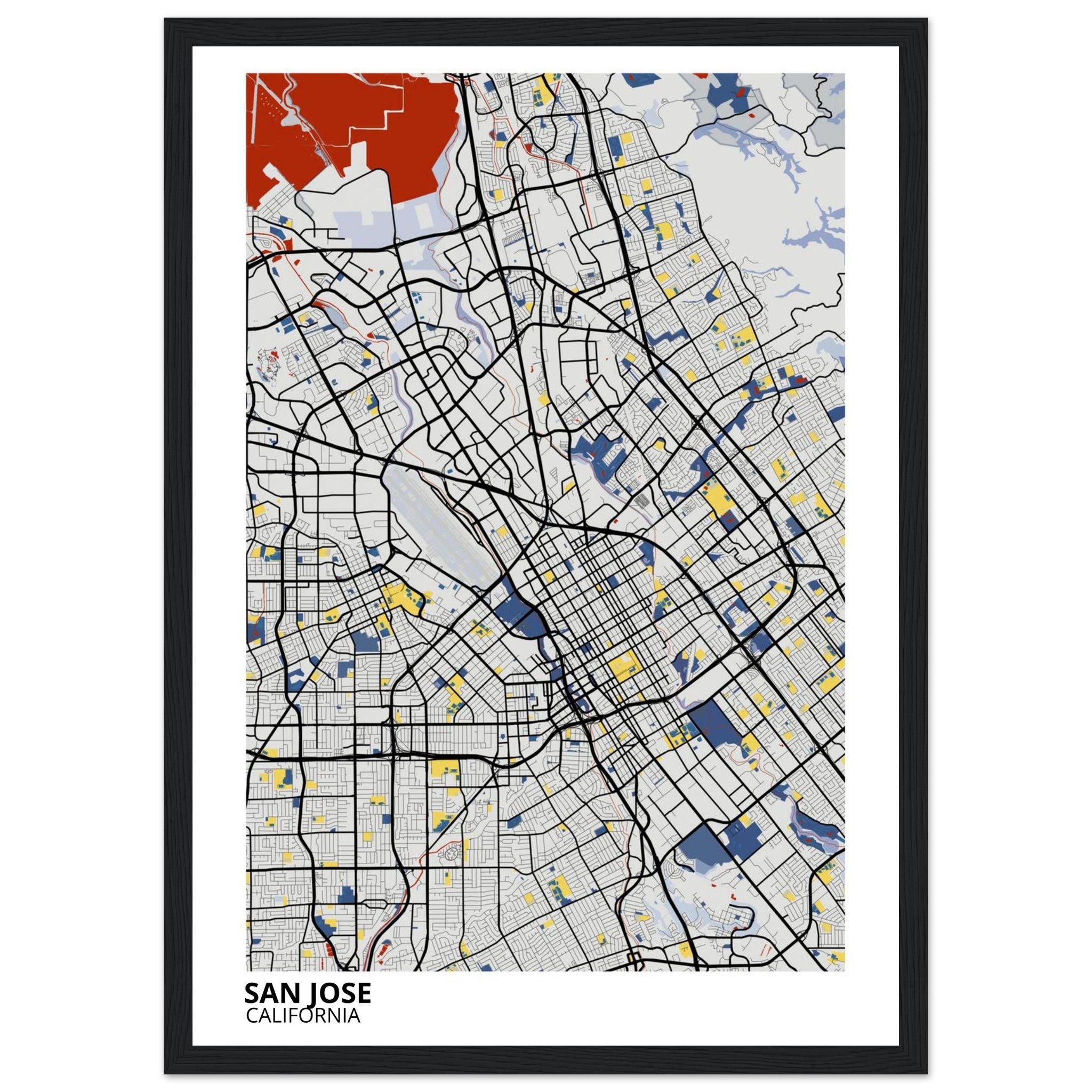 san jose map poster print