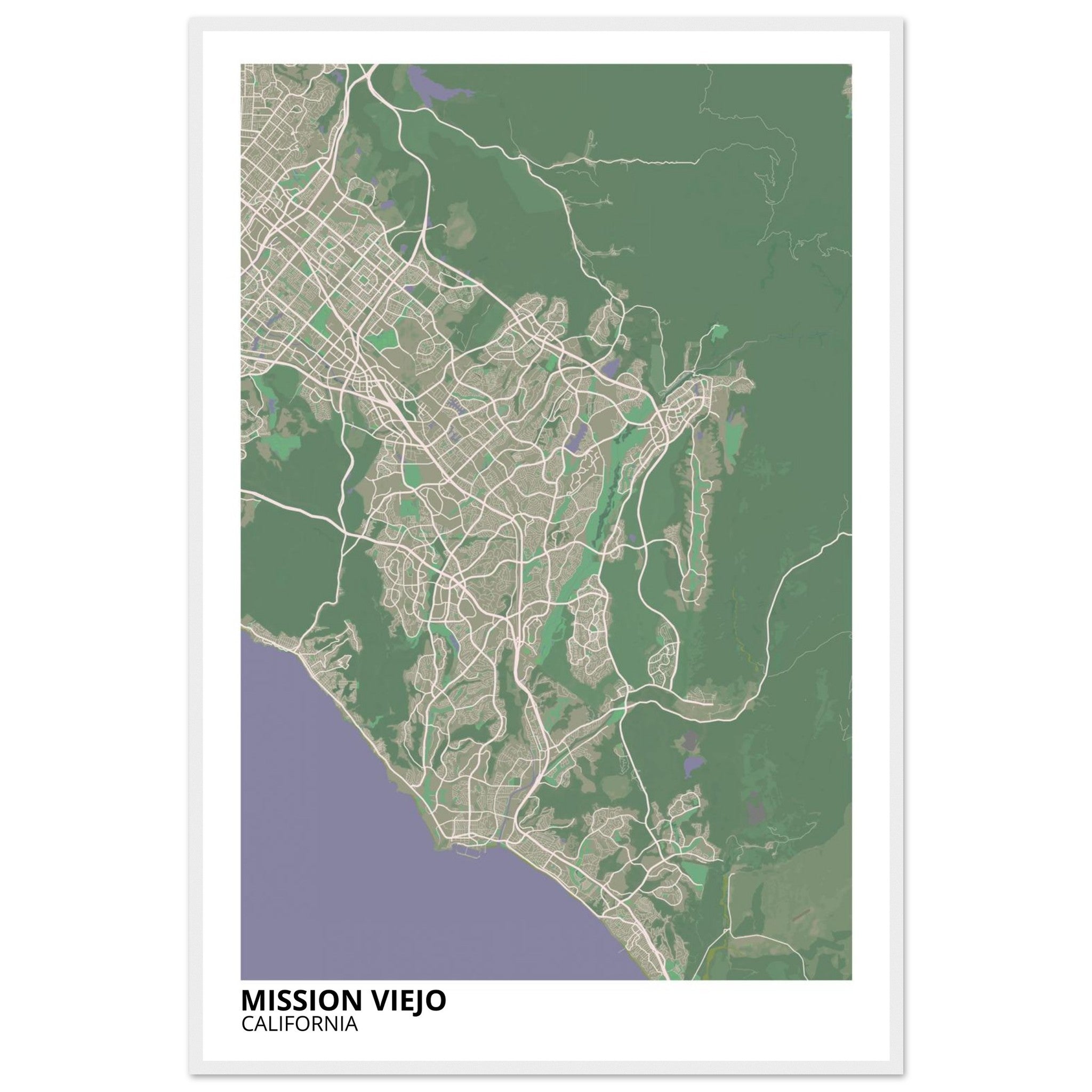 mission viejo map poster print