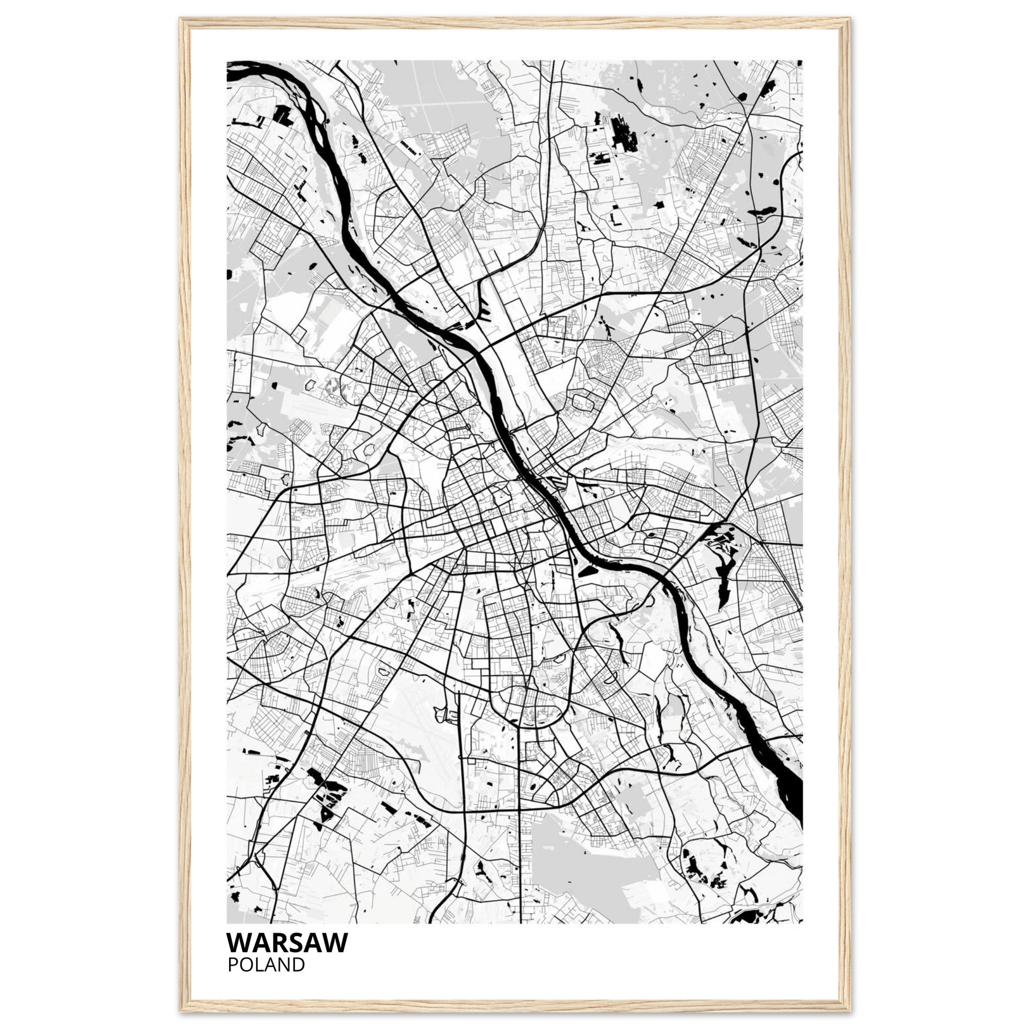 Warsaw Poland City Map Poster | Custom Map Art Print - Ink And Atlas