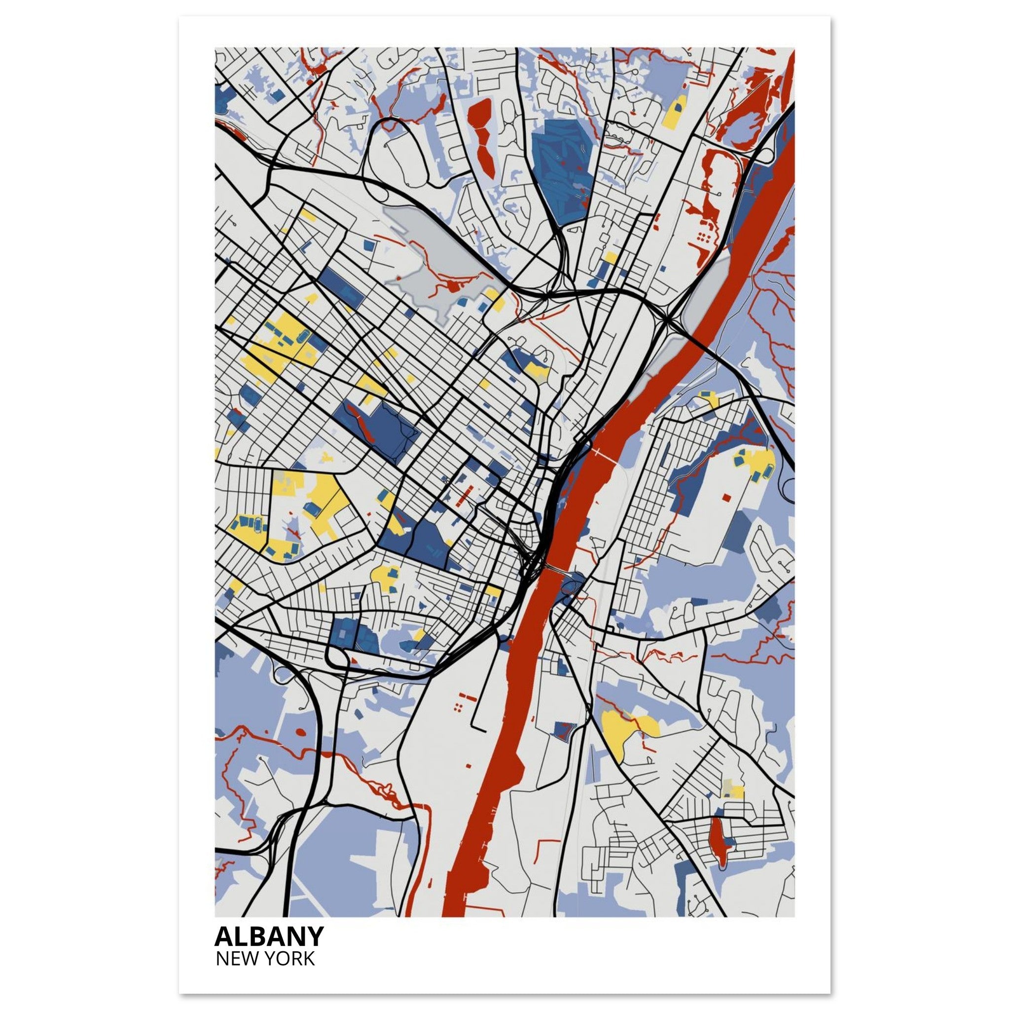 albany map poster print