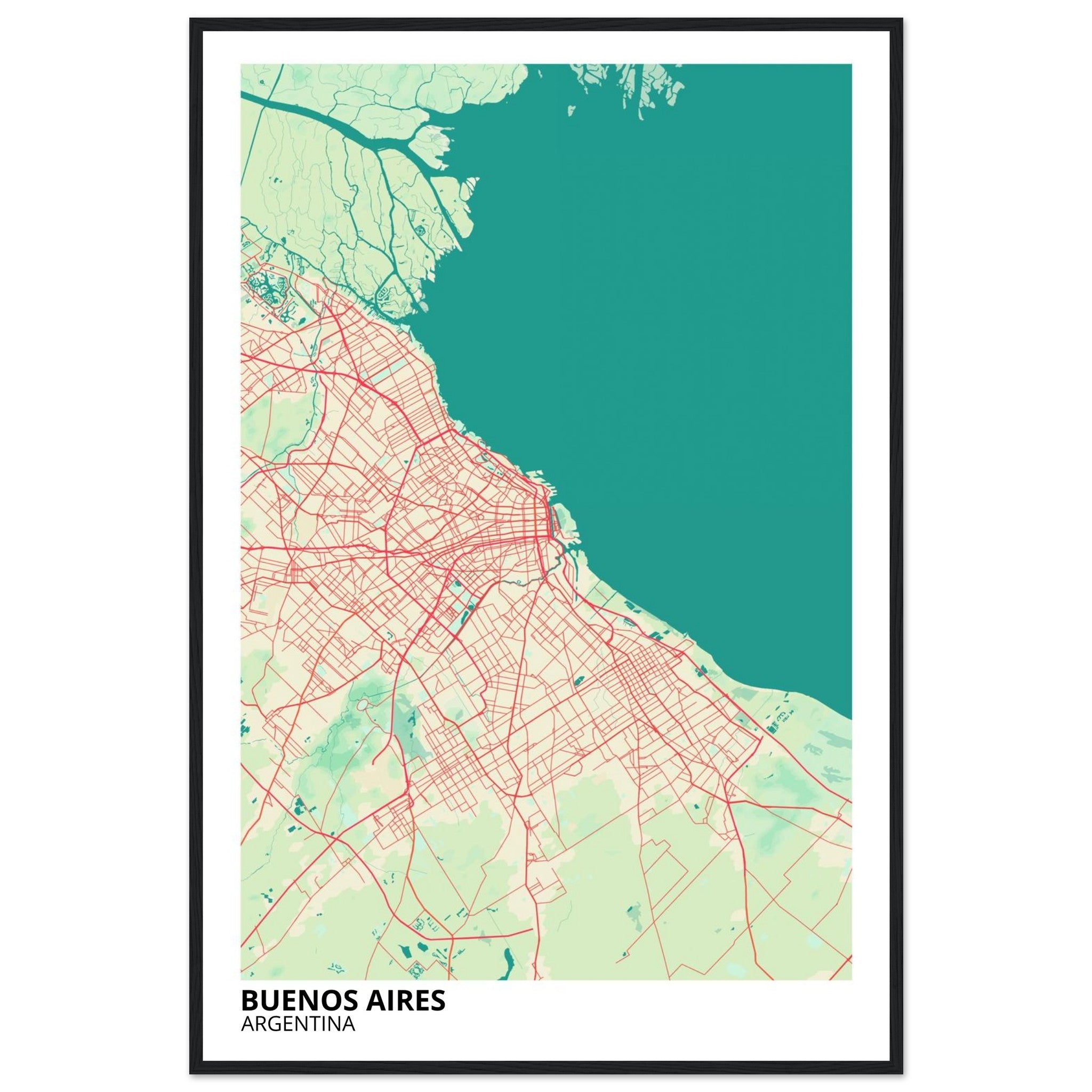 buenos aires argentina map poster print