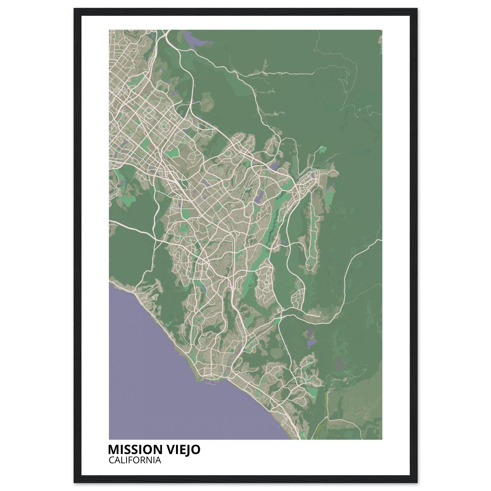 mission viejo map poster print