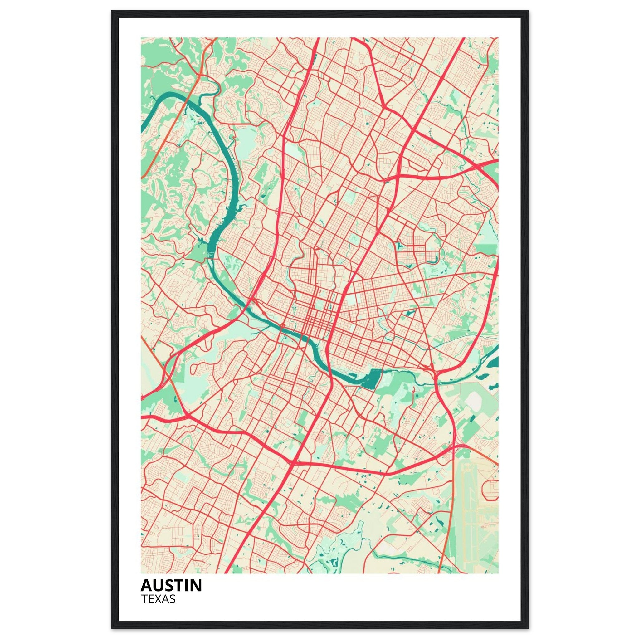 austin map poster print