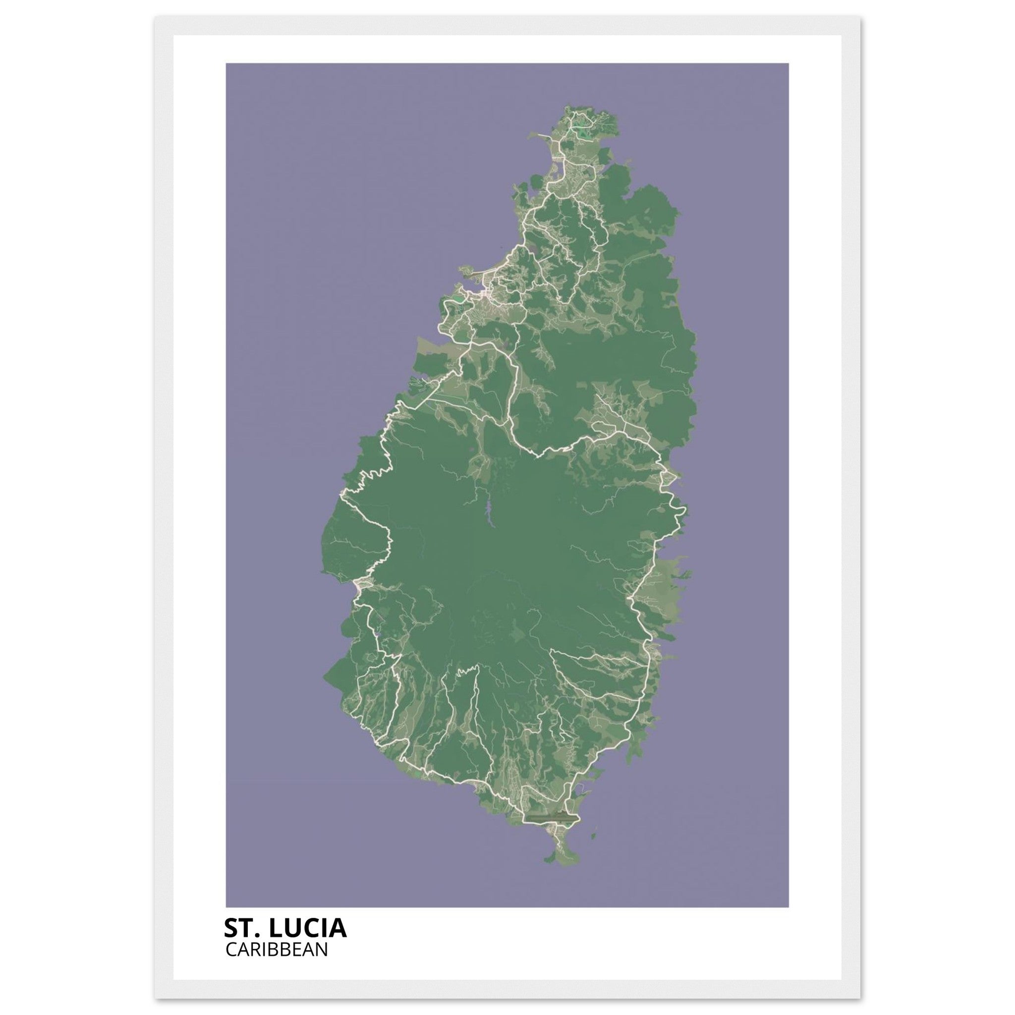 St. Lucia Caribbean City Map Poster | Custom Map Art Print - Ink And Atlas