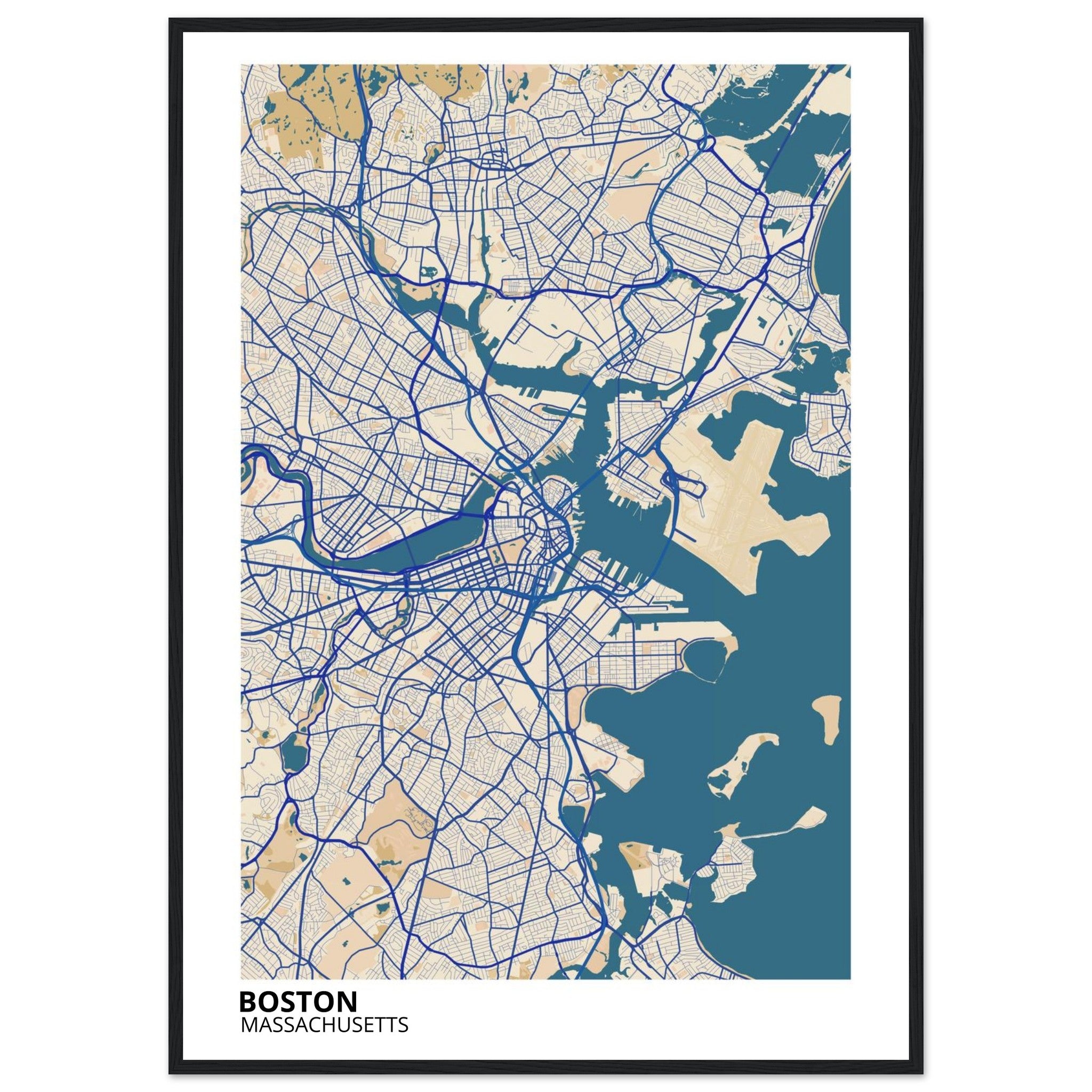 boston map poster print