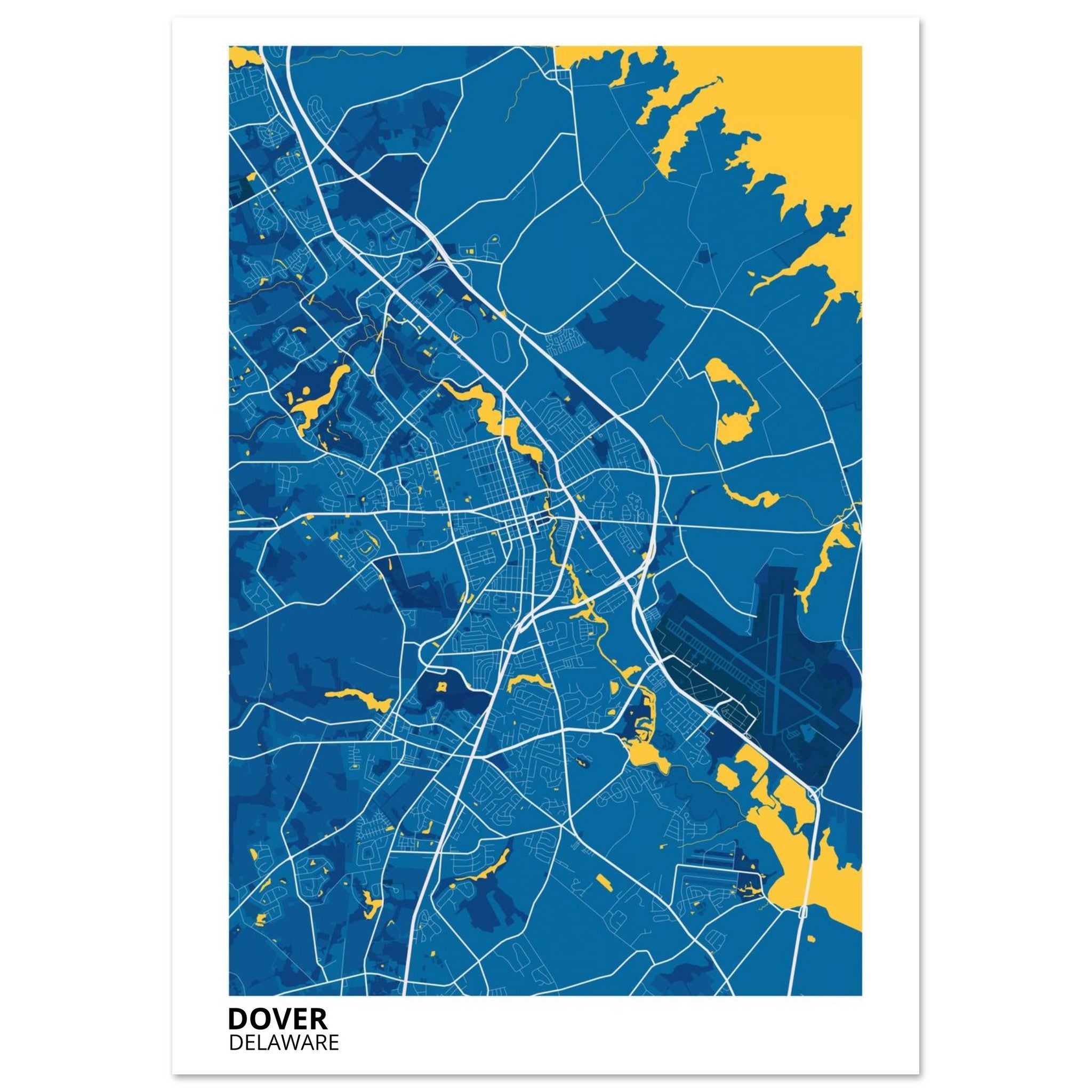 delaware map poster print