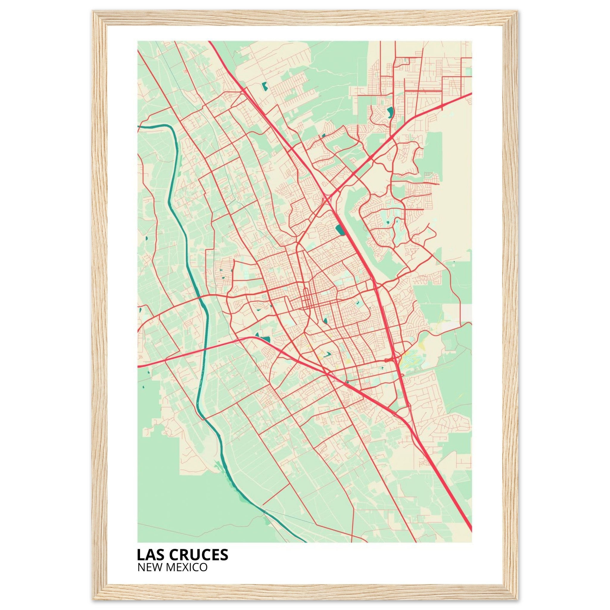 Las Cruces New Mexico City Map Poster | Custom Map Art Print - Ink And Atlas