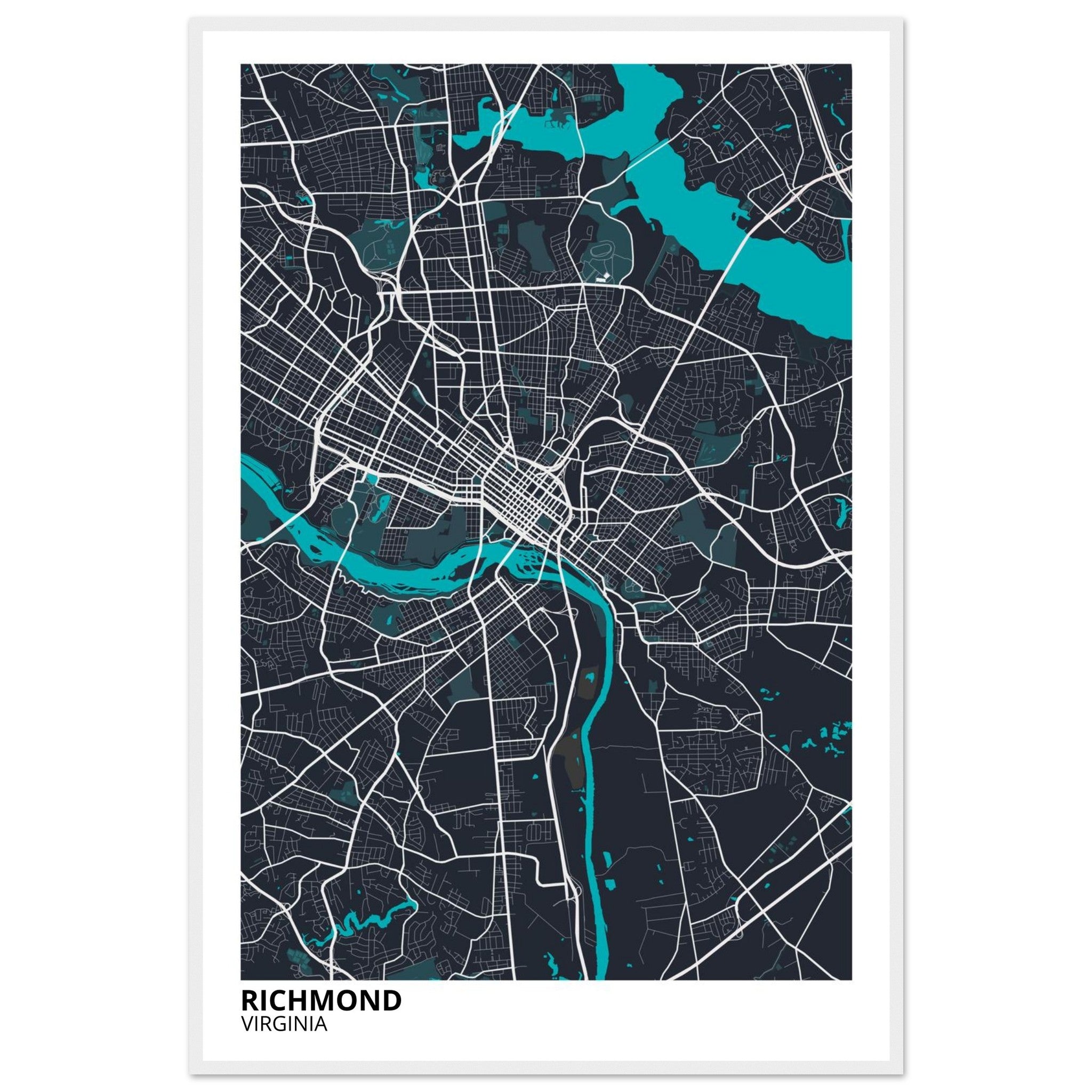 richmond map poster print