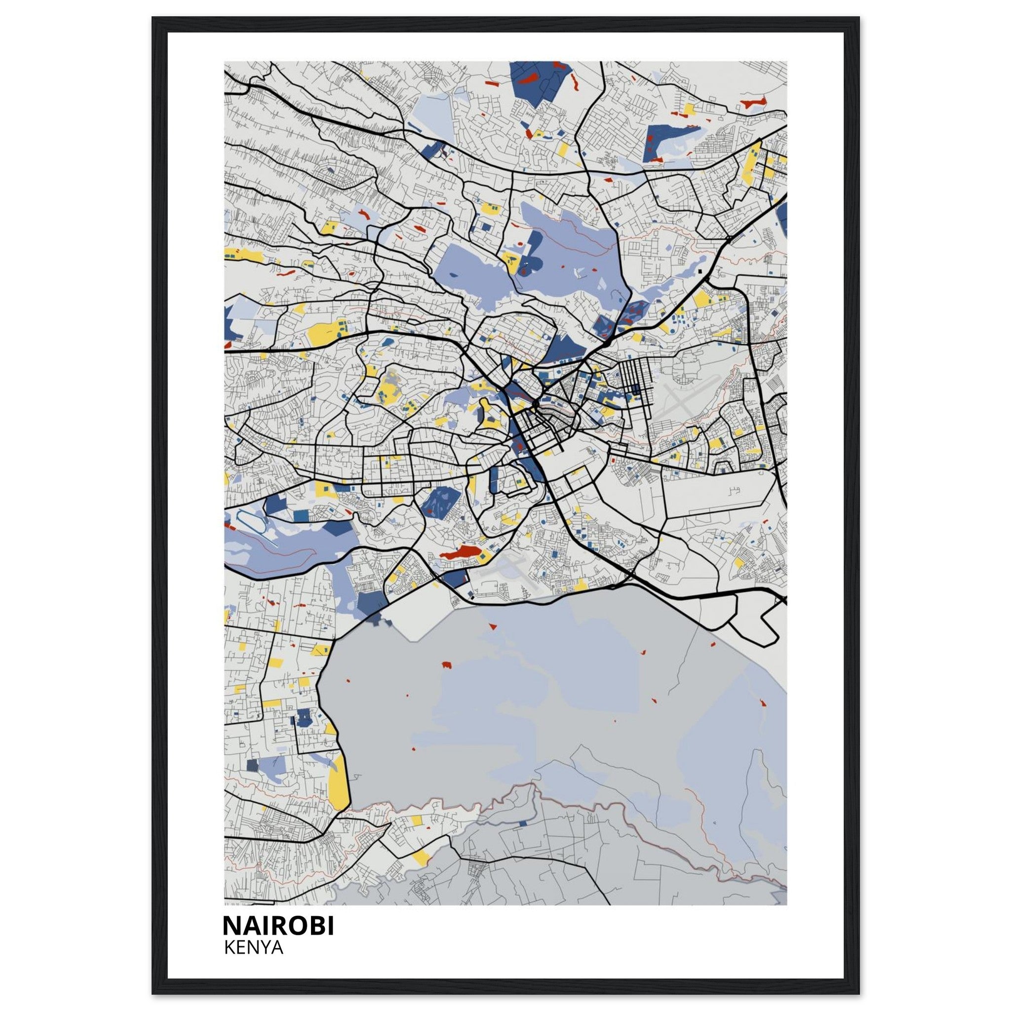 Nairobi Kenya City Map Poster | Custom Map Art Print - Ink And Atlas