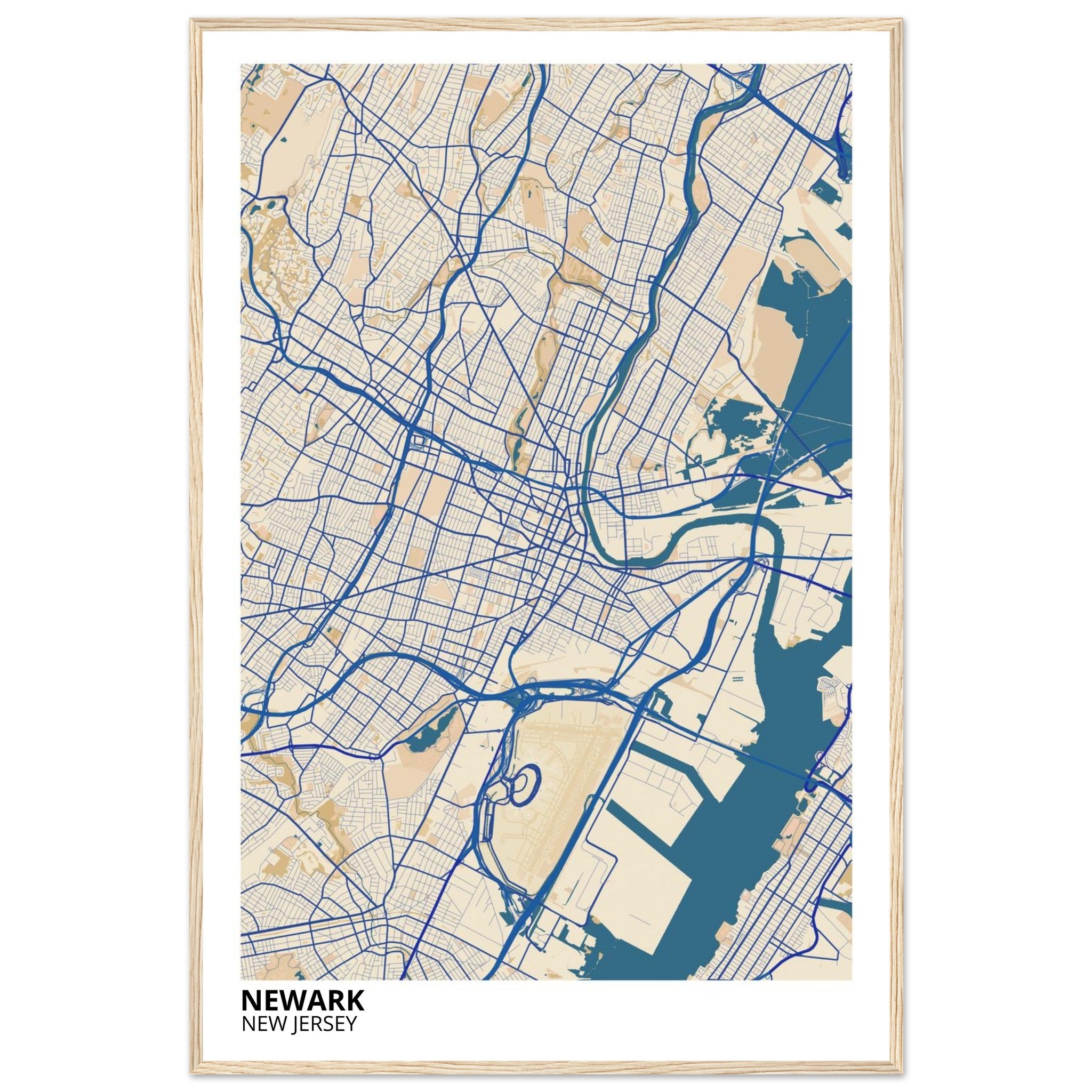 Newark New Jersey City Map Poster | Custom Map Art Print - Ink And Atlas