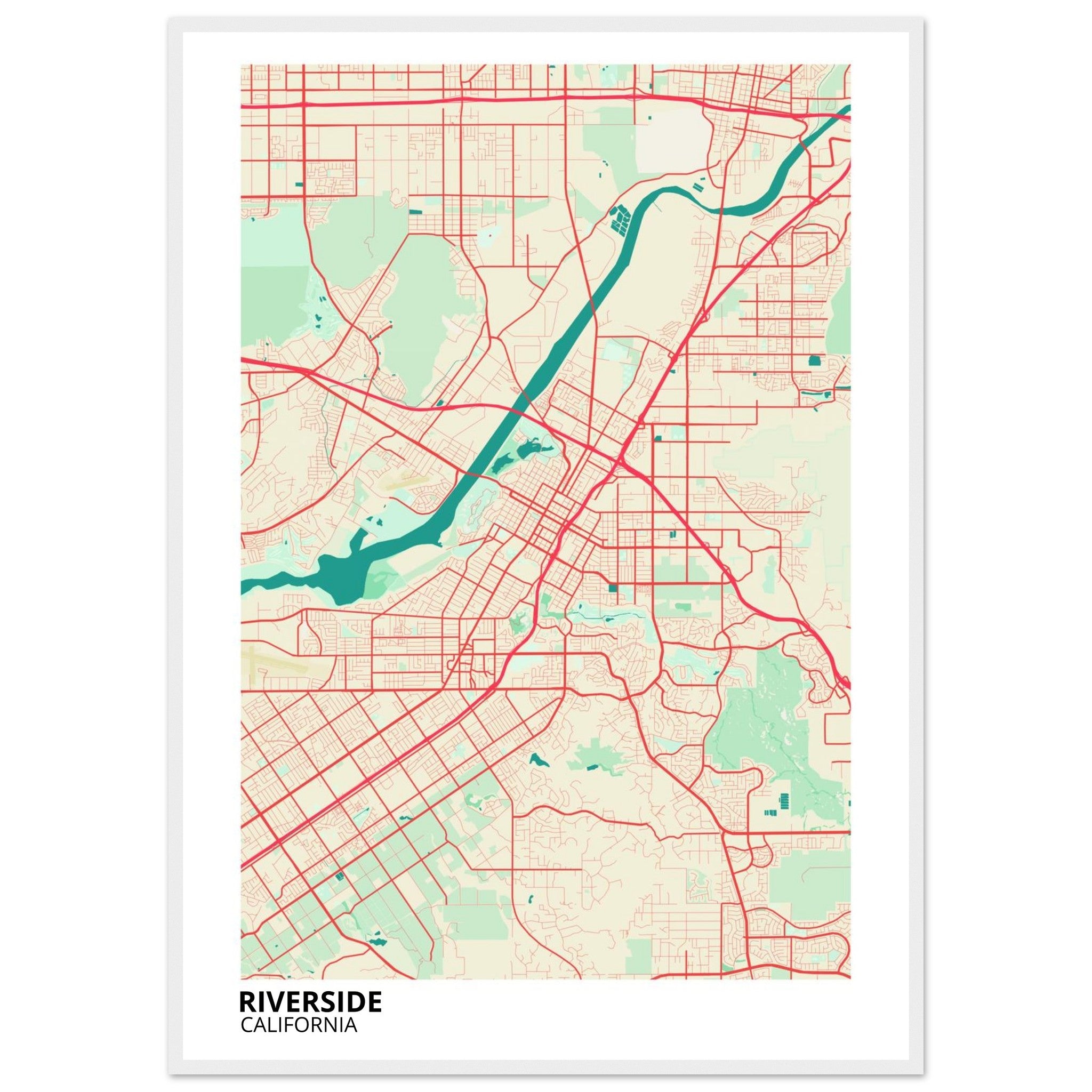 riverside map poster print