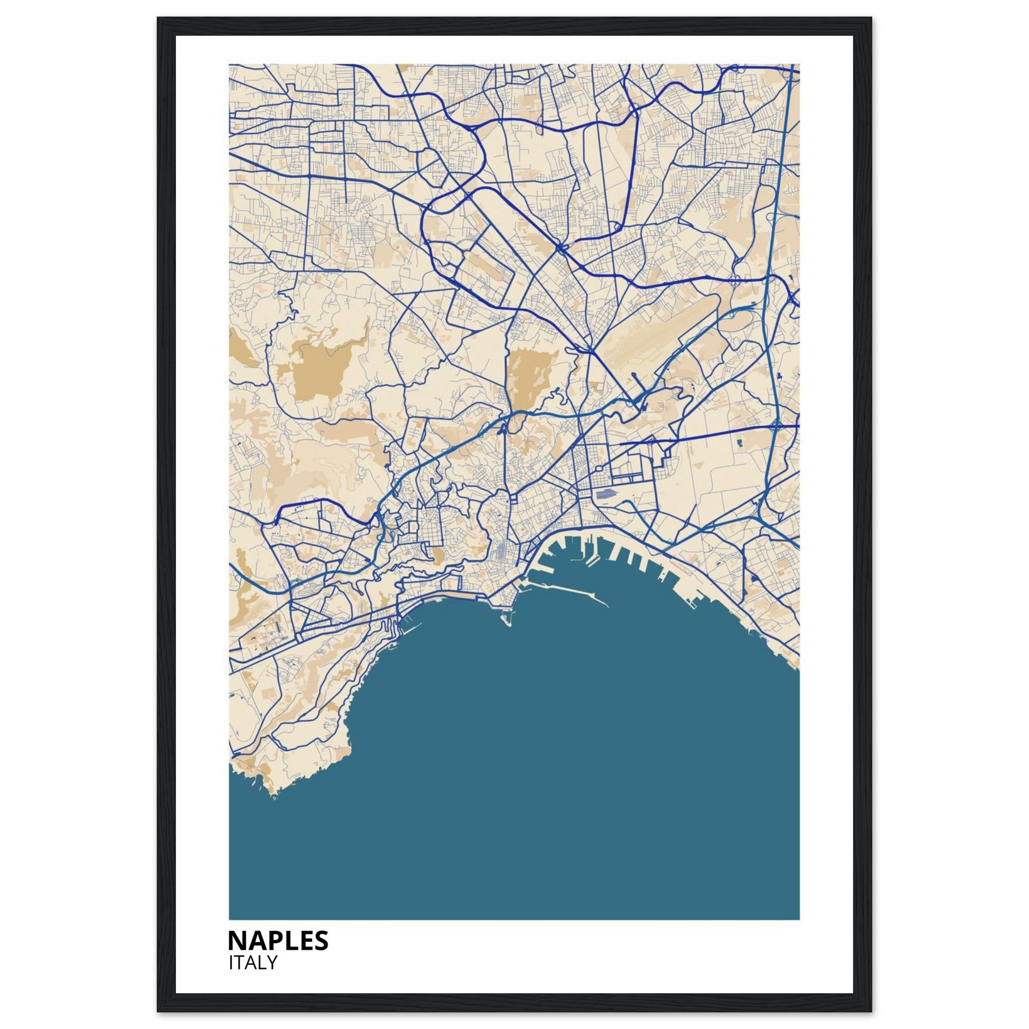 Naples Italy City Map Poster | Custom Map Art Print - Ink And Atlas