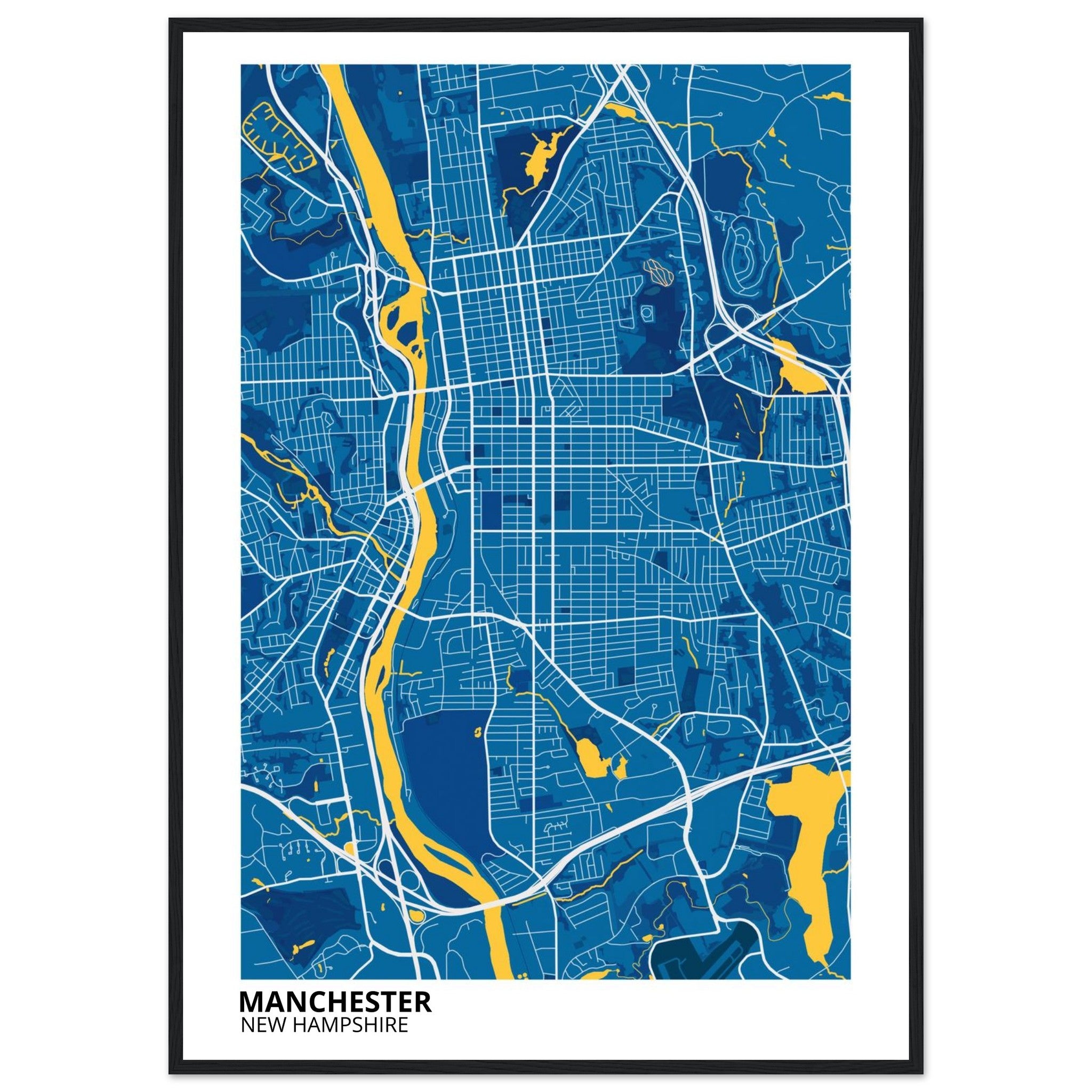 Manchester New Hampshire City Map Poster | Custom Map Art Print - Ink And Atlas