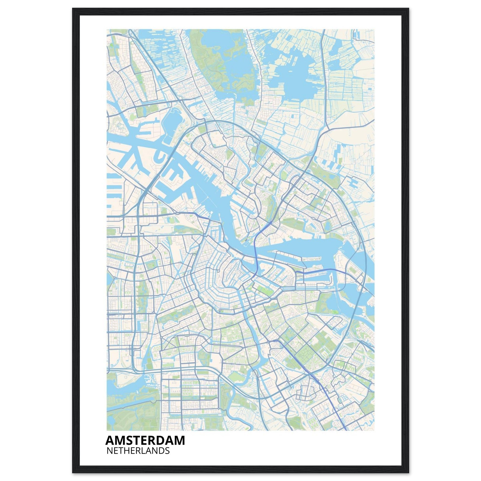 Amsterdam Netherlands City Map Poster | Custom Map Art Print - Ink And Atlas