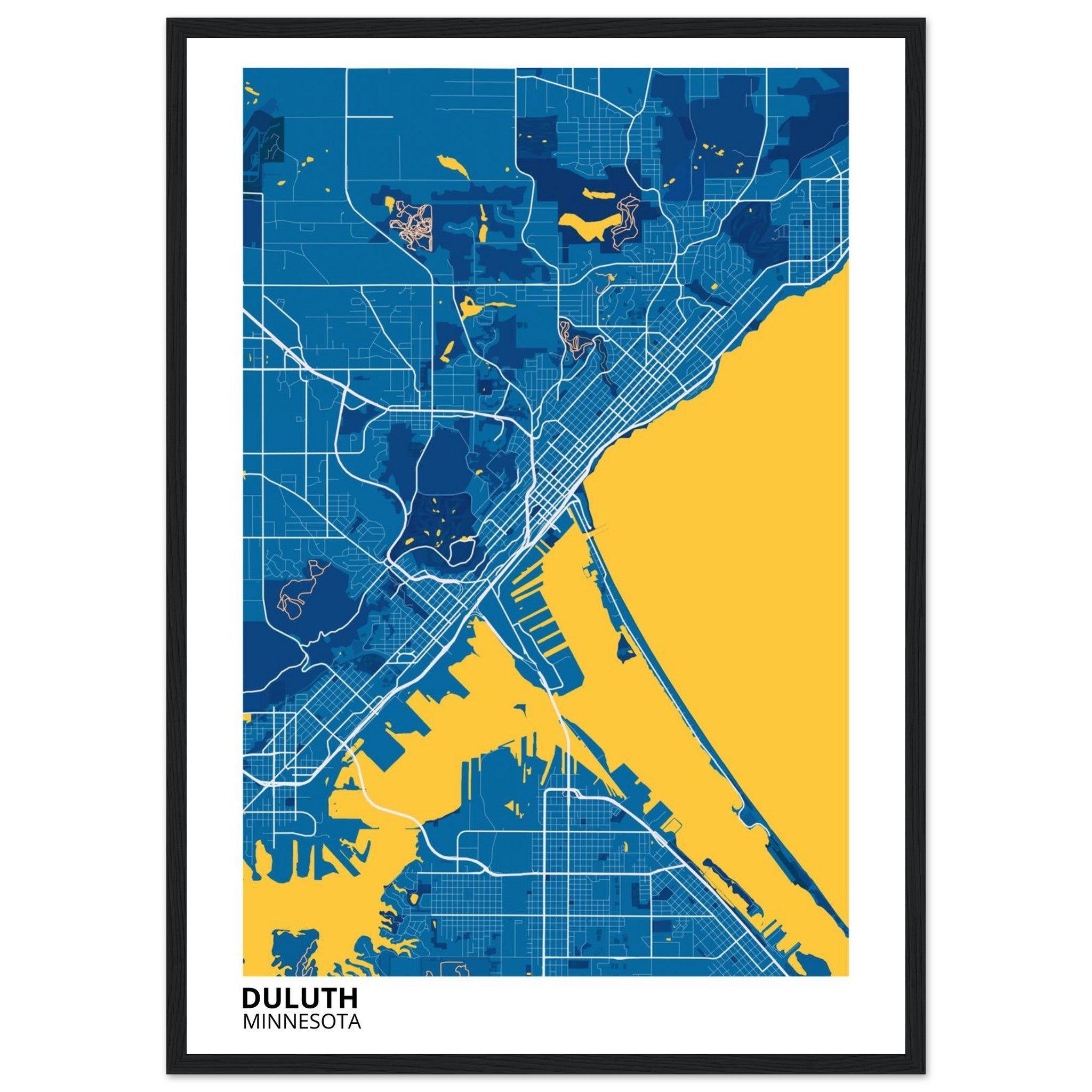 Duluth Minnesota City Map Poster | Custom Map Art Print - Ink And Atlas