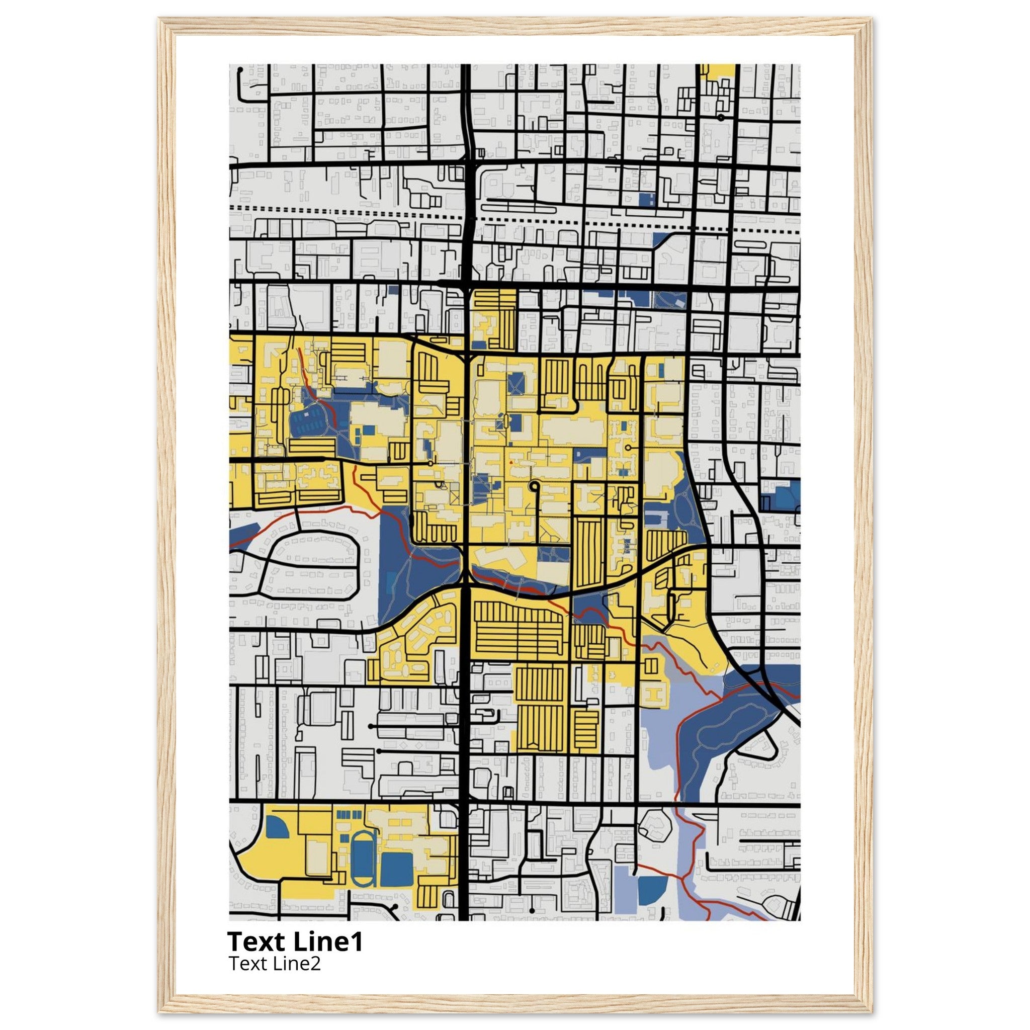 The University of Texas Arlington Campus Map Poster | Graduation Gift - Ink And Atlas