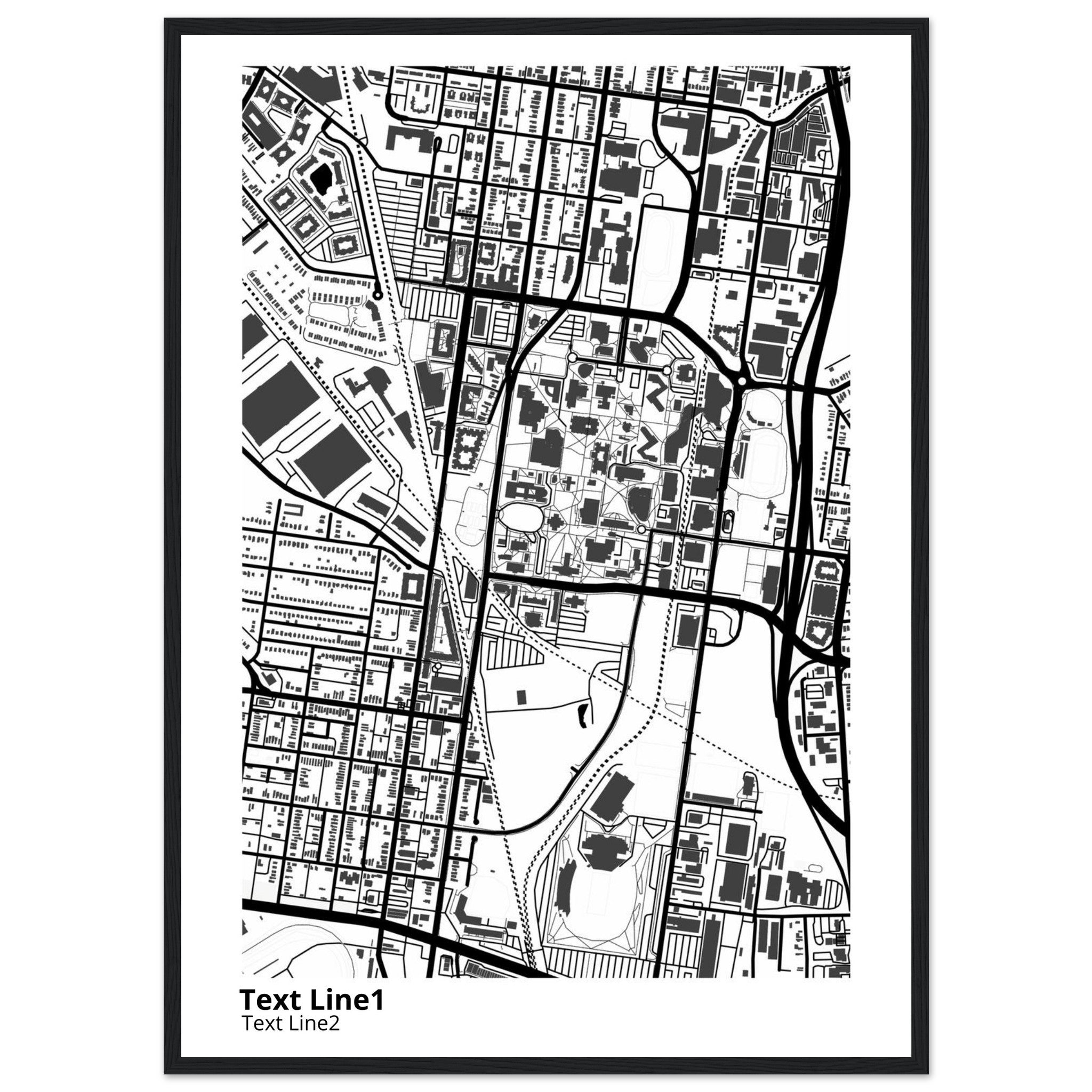 university of louisville modern campus map print