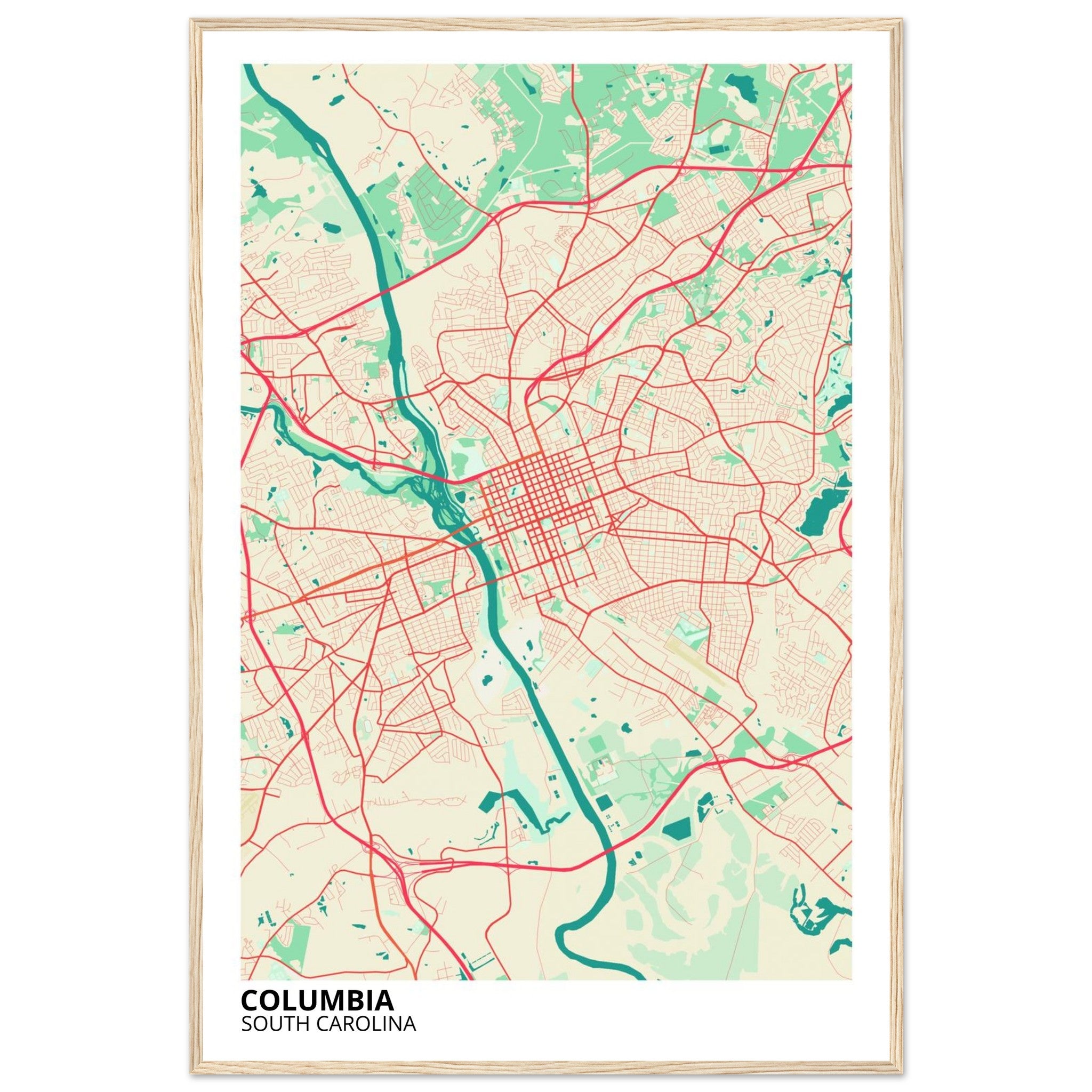 columbia map poster print
