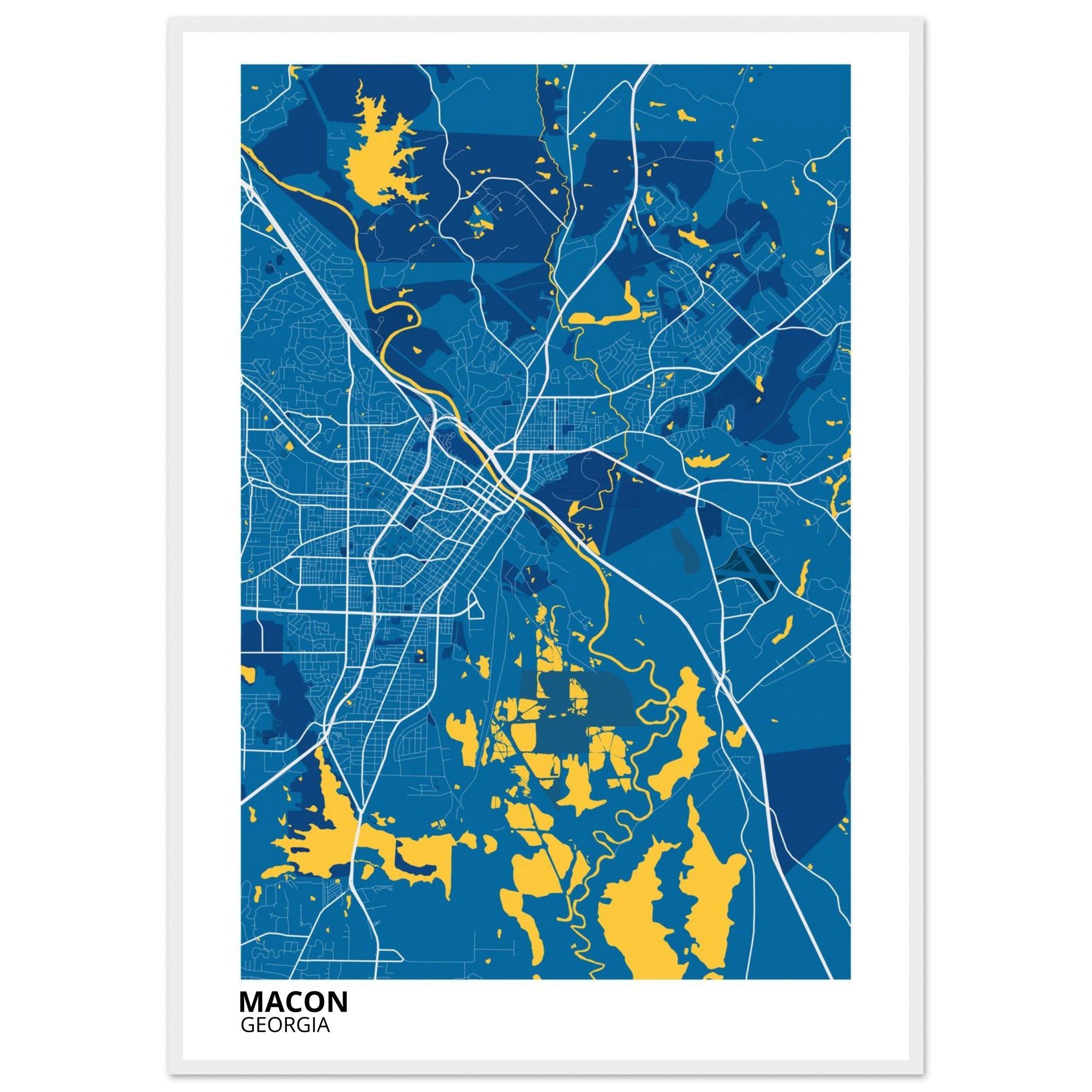 Macon Georgia City Map Poster | Custom Map Art Print - Ink And Atlas