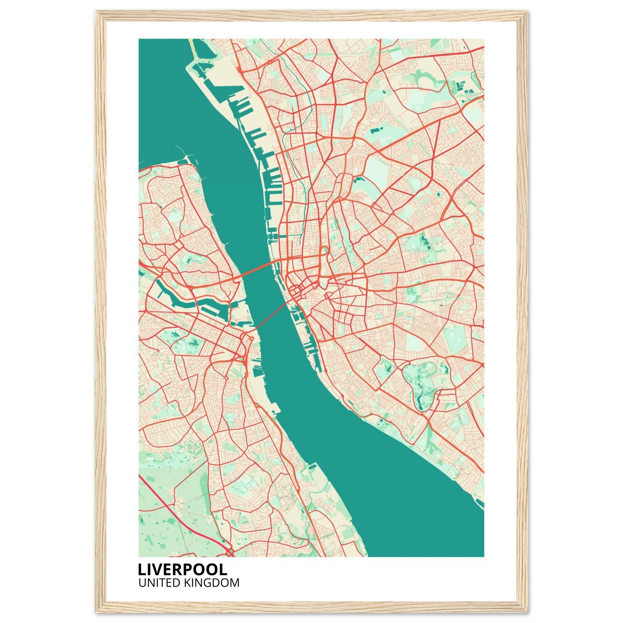 Liverpool United Kingdom City Map Poster | Custom Map Art Print - Ink And Atlas