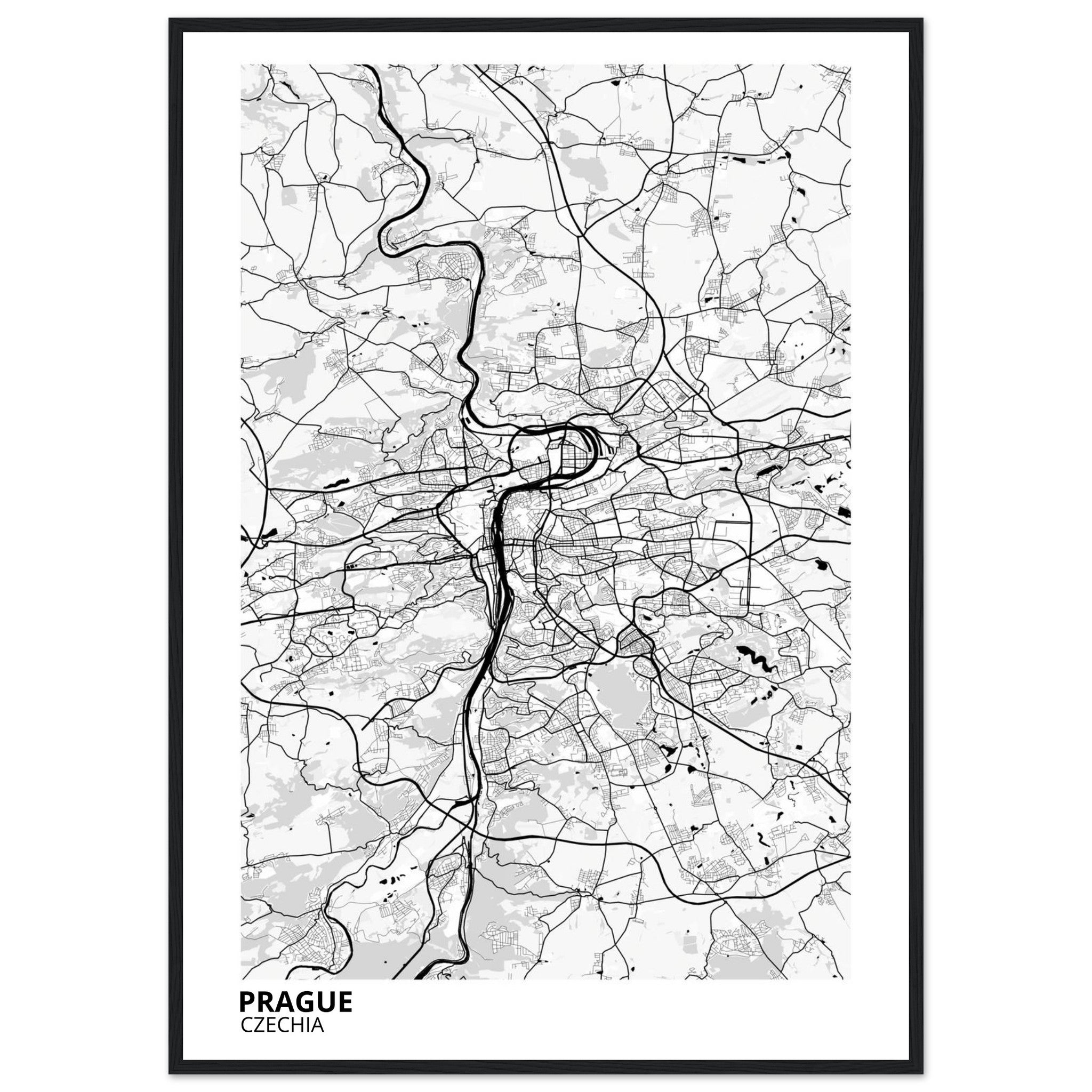 Prague Czechia City Map Poster | Custom Map Art Print - Ink And Atlas