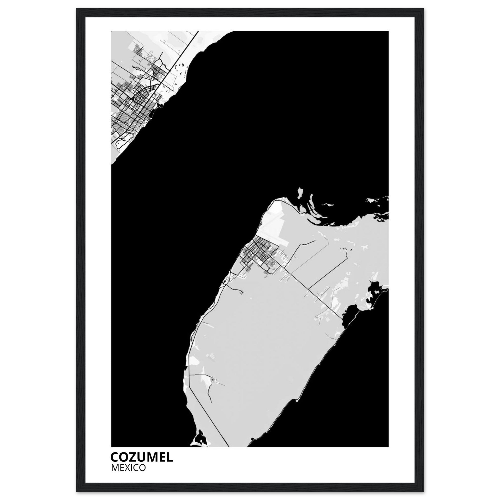 Cozumel Mexico City Map Poster | Custom Map Art Print - Ink And Atlas