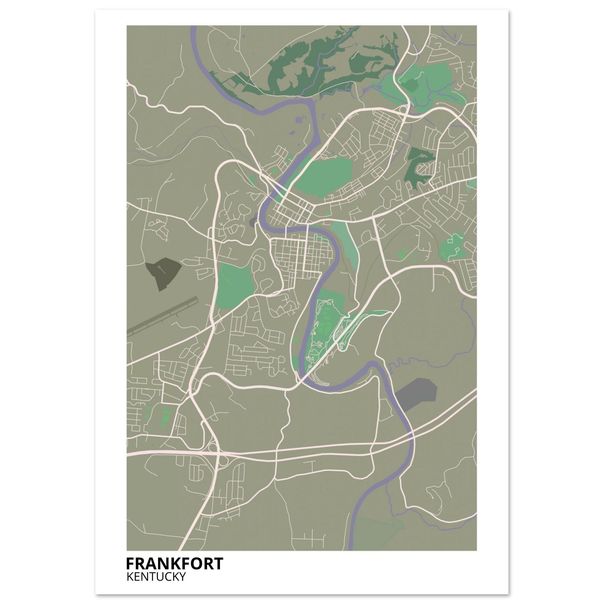 frankfort map poster print
