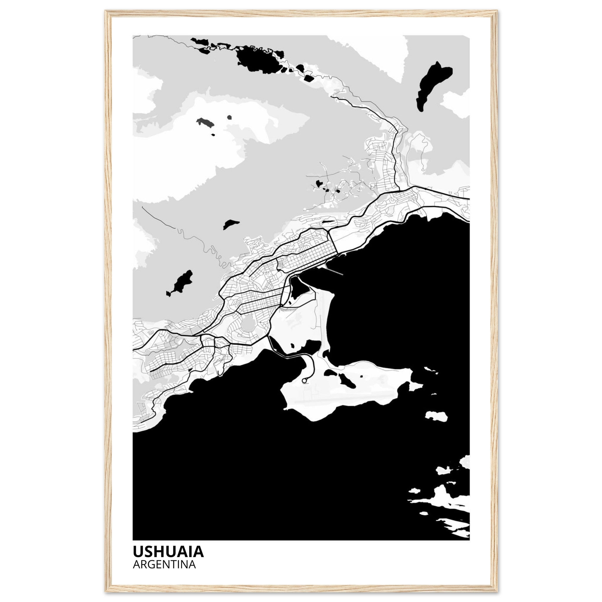 Ushuaia Argentina City Map Poster | Custom Map Art Print - Ink And Atlas