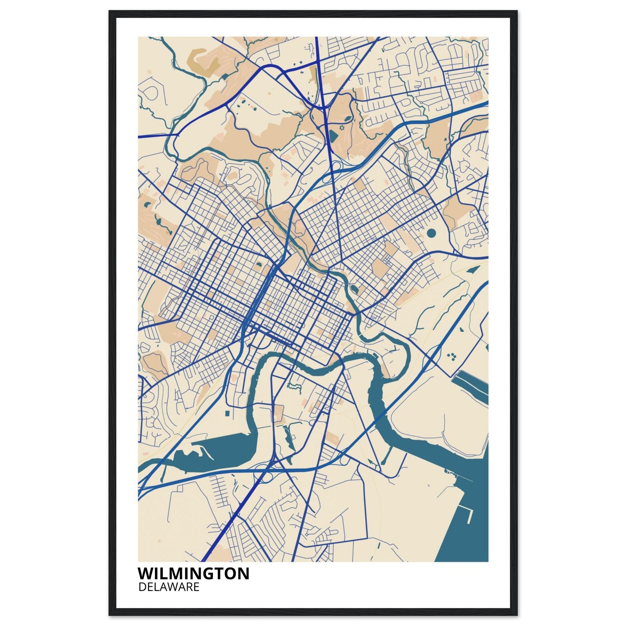 Wilmington Delaware City Map Poster | Custom Map Art Print - Ink And Atlas