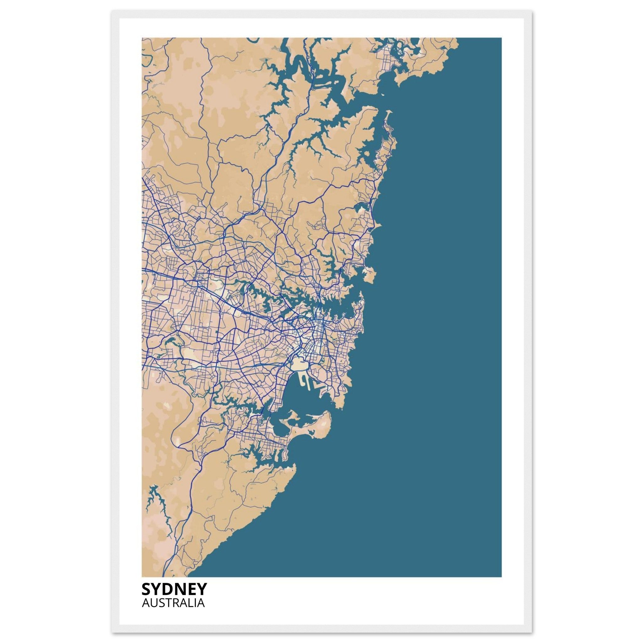 Sydney Australia City Map Poster | Custom Map Art Print - Ink And Atlas