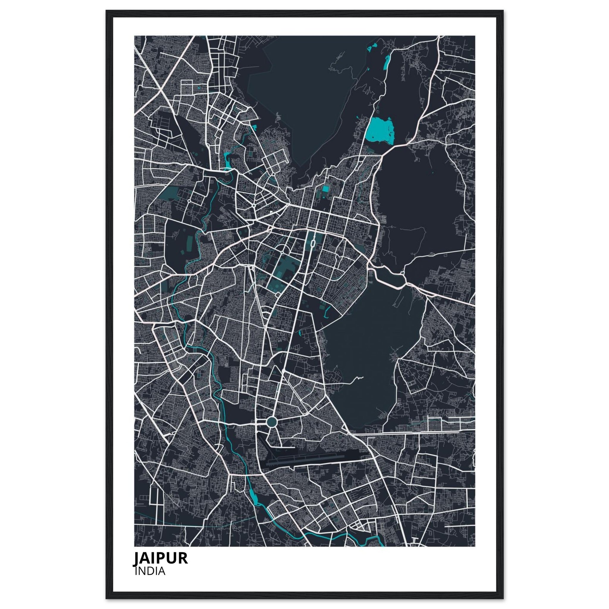 Jaipur India City Map Poster | Custom Map Art Print - Ink And Atlas