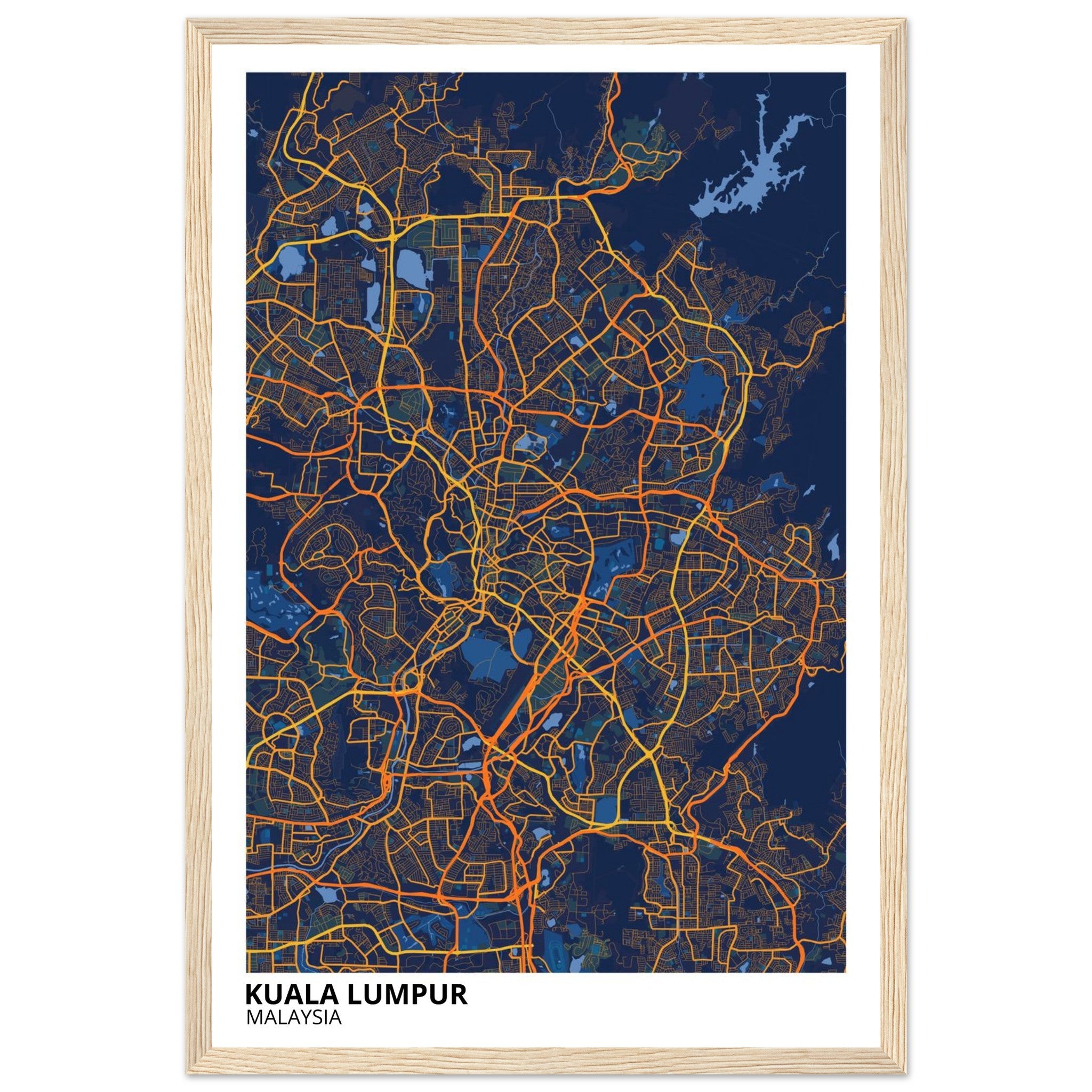 Kuala Lumpur Malaysia City Map Poster | Custom Map Art Print - Ink And Atlas