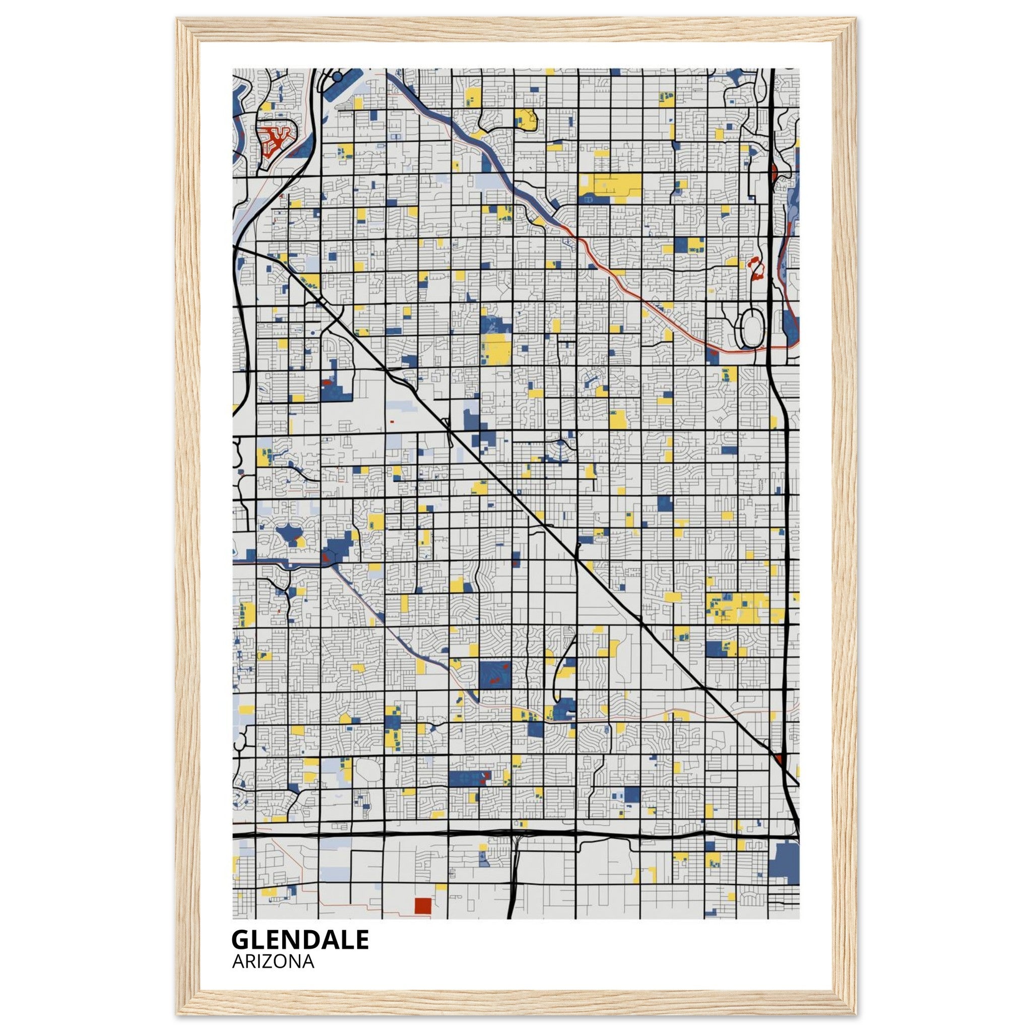 Glendale Arizona City Map Poster | Custom Map Art Print - Ink And Atlas